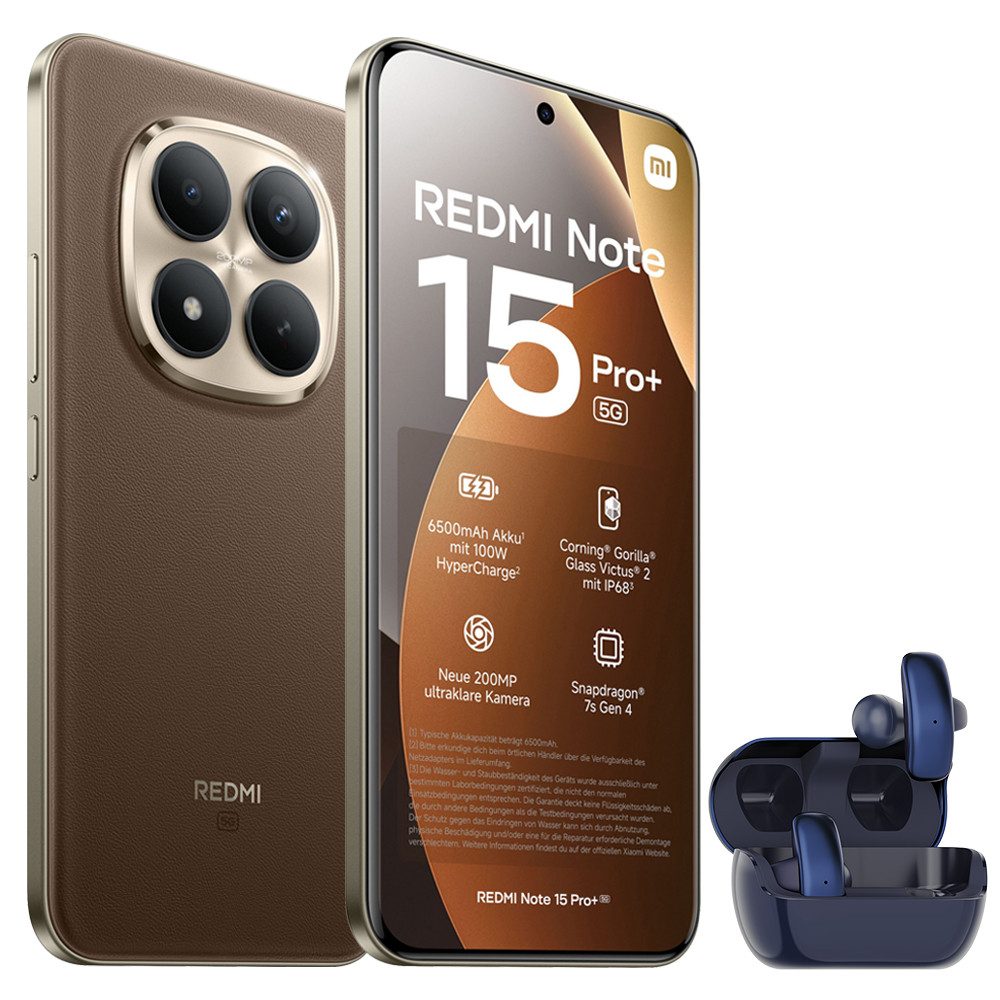 Xiaomi Redmi Note 15 Pro+ 5G Smartphone & Bluetooth Kopfhörer Handy (256 GB Speicherplatz, 200 MP Kamera)