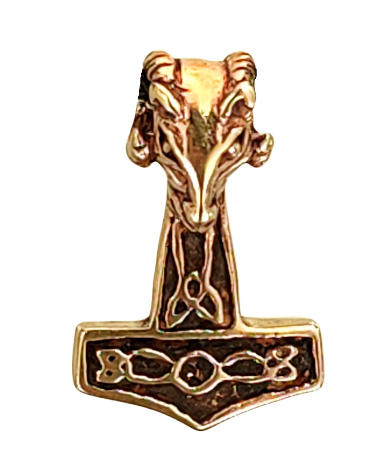 Thor Mjölnir Kettenanhänger Kiss Bronze Thorshammer of Leather Anhänger Nordisch Wikinger Thorhammer