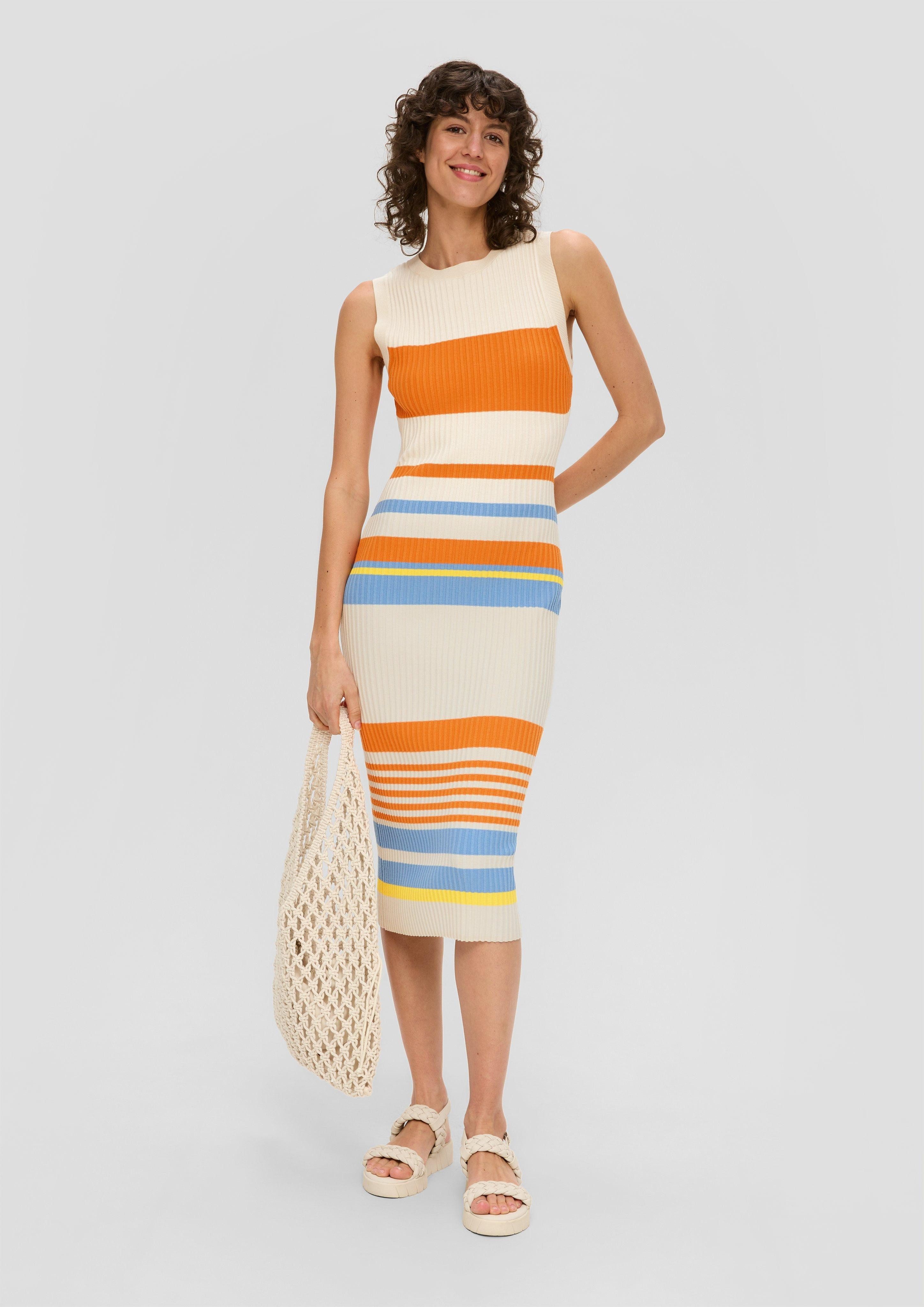s.Oliver Minikleid Gestreiftes Maxikleid mit geschlitztem günstig online kaufen