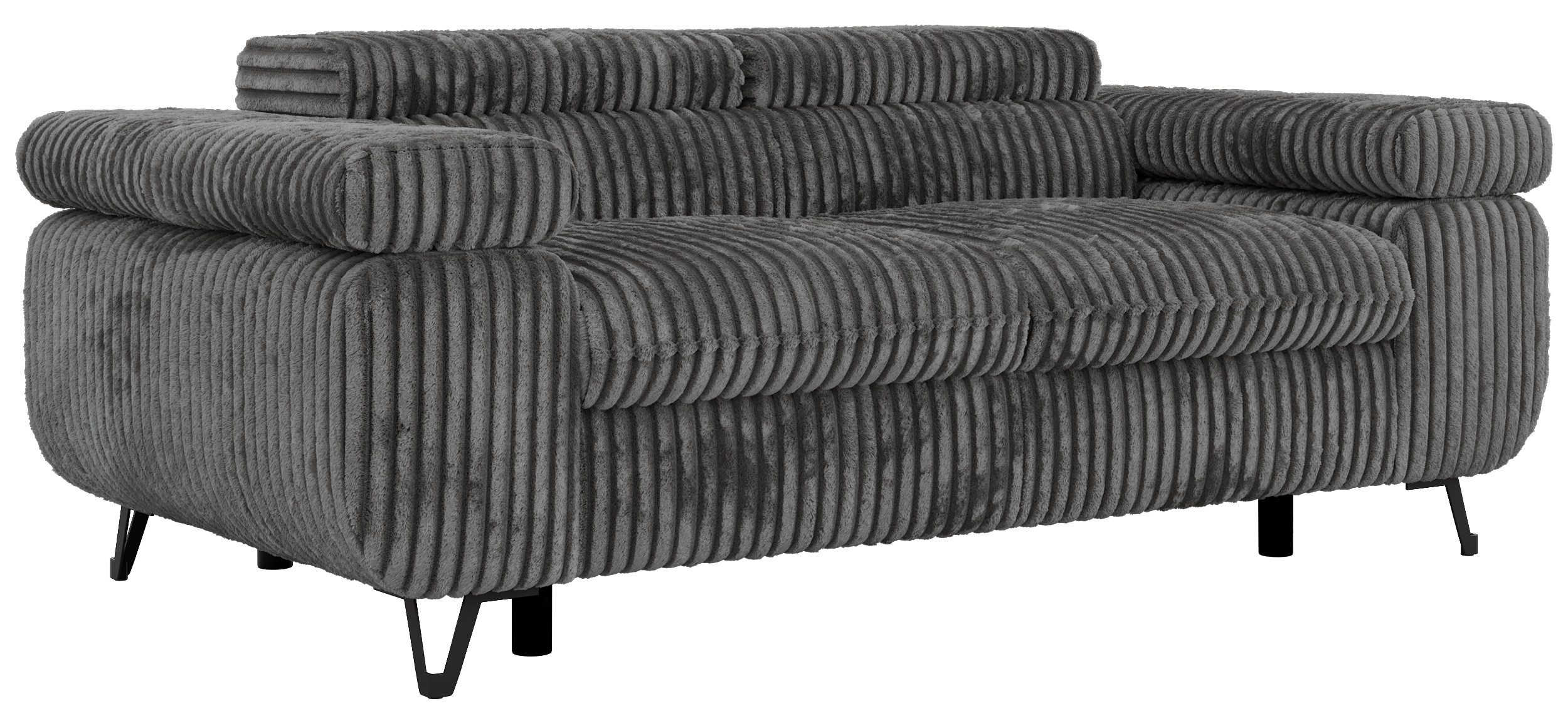 MKS MÖBEL Sofa PETER, Couch mit verstellbaren Armlehnen, 2-Sitzer Sofa, Wellenfedern
