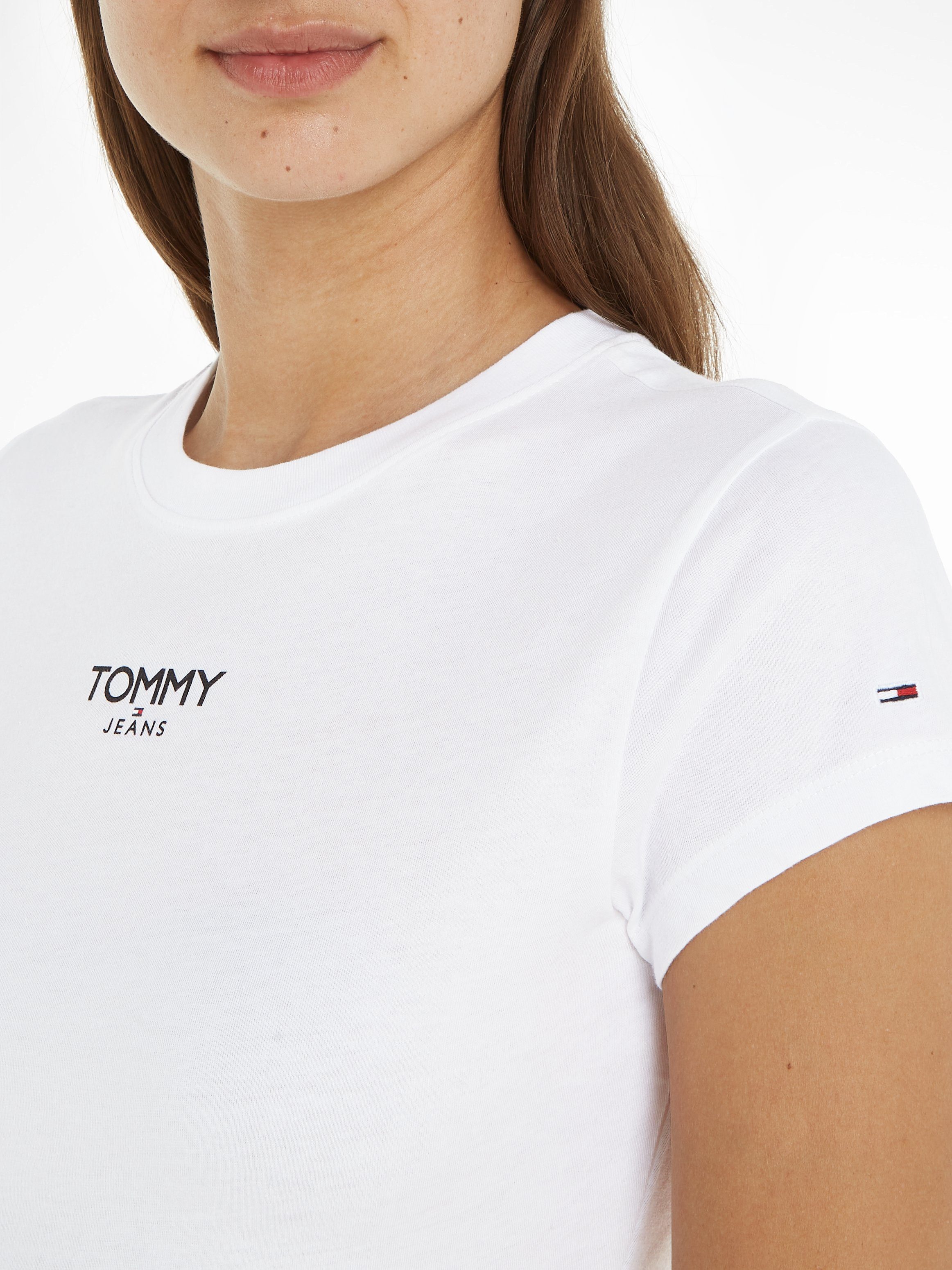 Tommy Jeans T-Shirt TJW BBY 1 White Jeans Tommy mit LOGO SS Logo ESSENTIAL