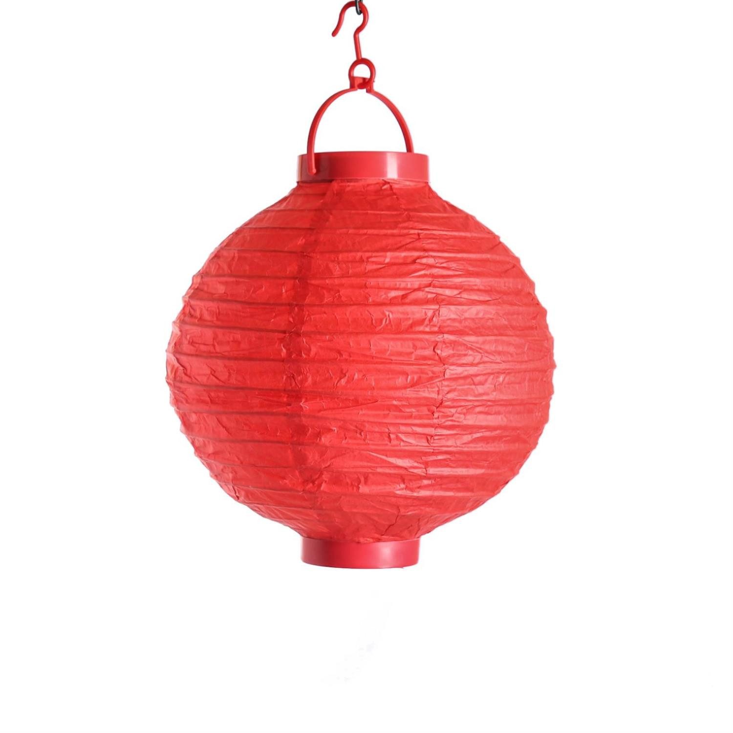 MARELIDA LED Lampion LED Lampion kaltweiße LED D: 20cm Kugel Laterne Partylampion rot, LED Classic, kaltweiss (5300K bis 6000K)