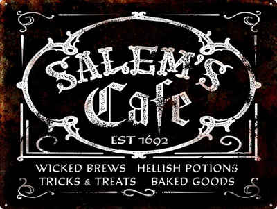 Grindstore Metallschild Vintage Blechschild Salems Café 40x30