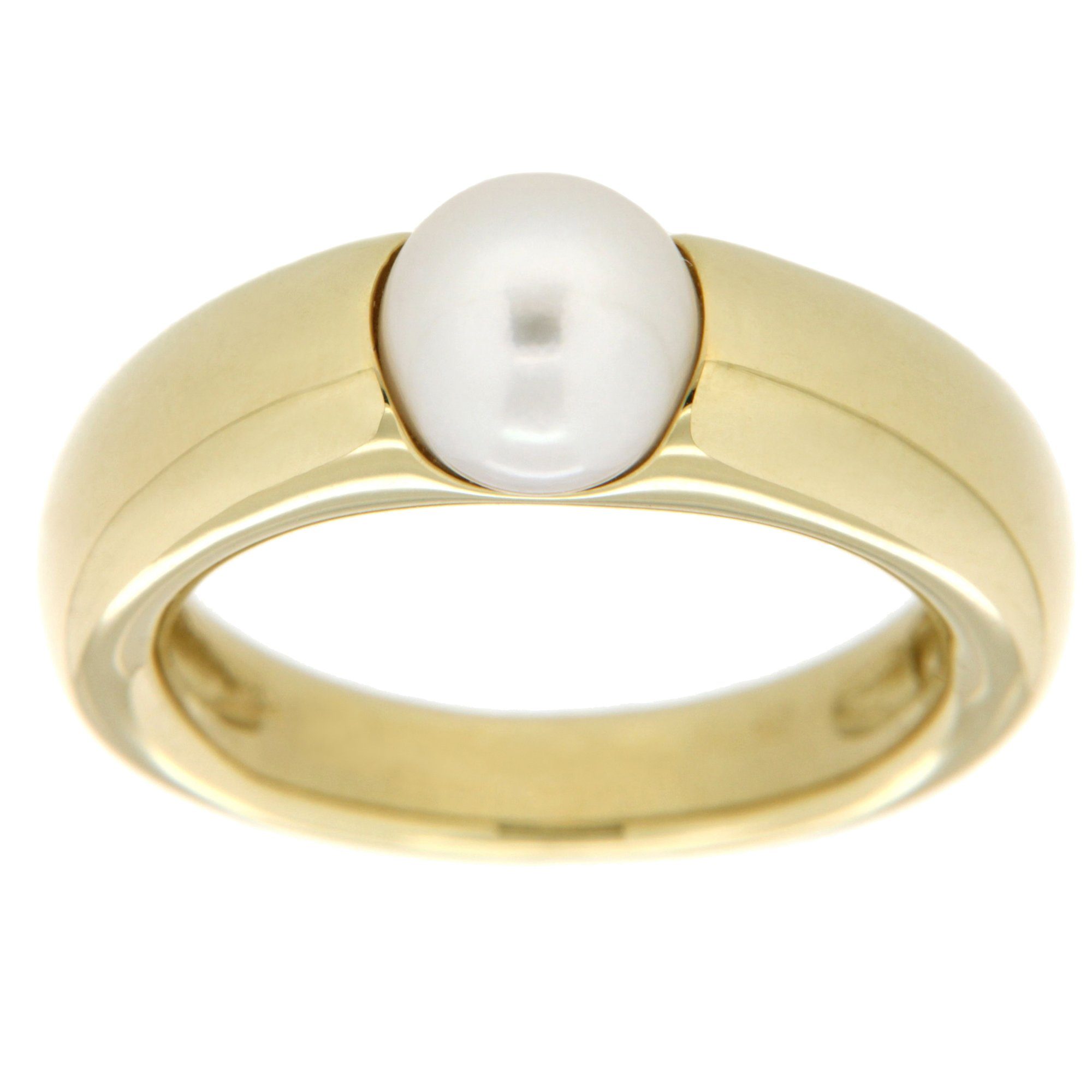 Orolino Fingerring 585/- Gelbgold Akoya Zuchtperle weiss Rund