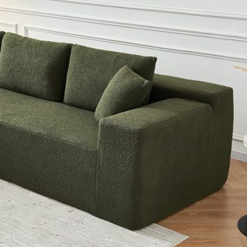HAUSS SPLOE Ecksofa L-Form Couch mit hoher Rückenlehne aus Schaums, Dunkelgrün