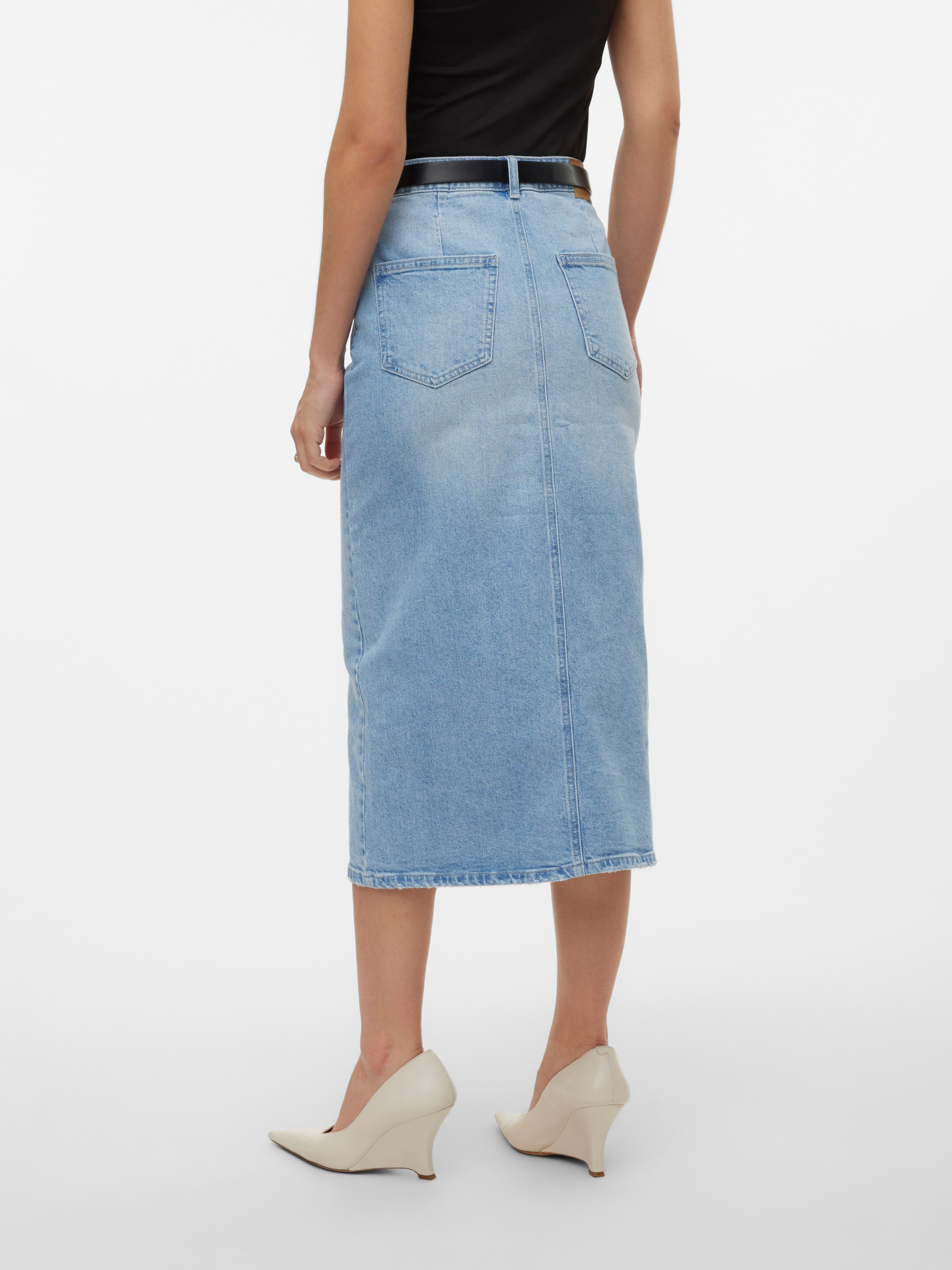 Vero Moda Maxirock VMVERI HR CALF DENIM SKIRT GA NOOS