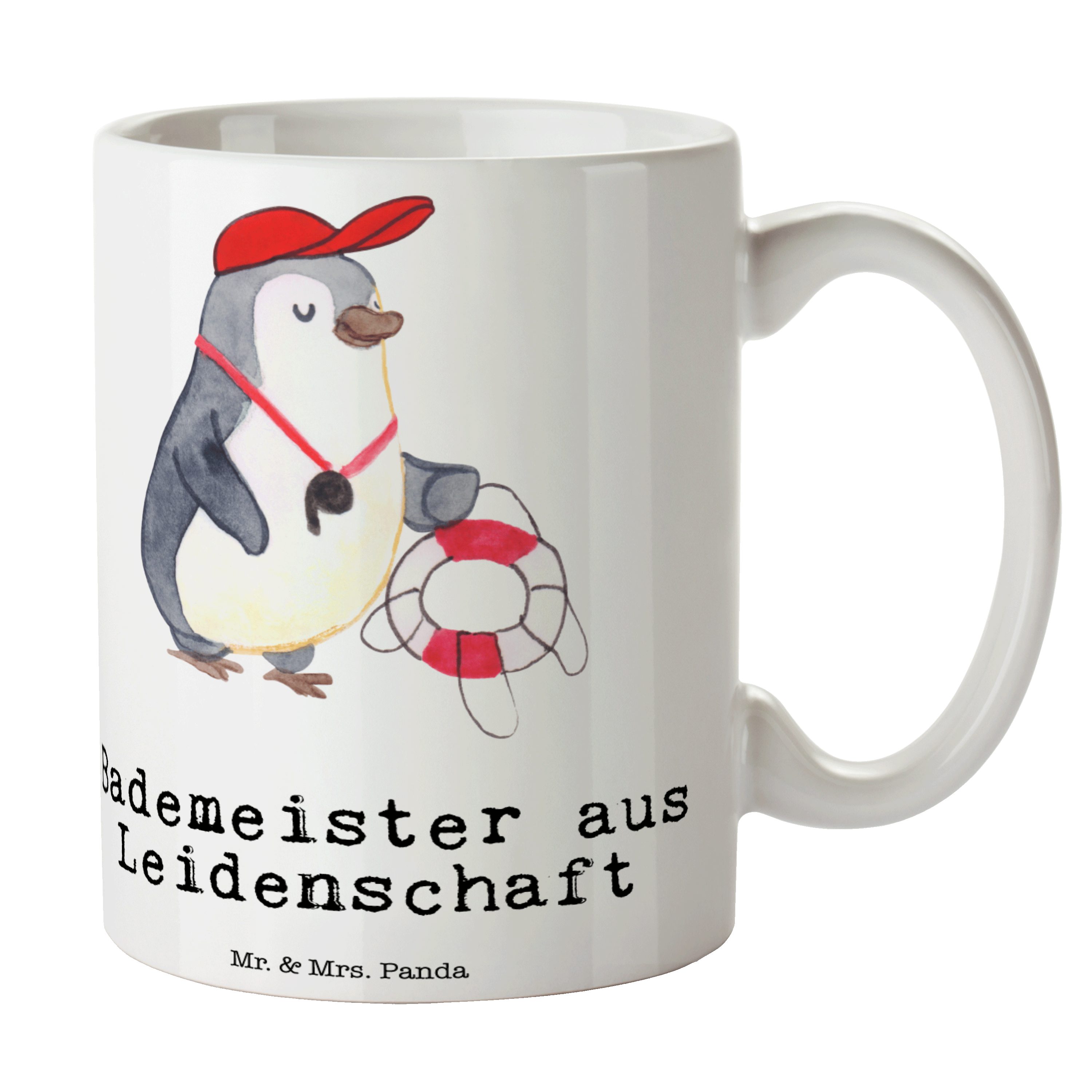Mr. & Mrs. Panda Tasse Tasse, aus - Keramik Geschenk, Freibad, Büro - Weiß Bademeister Leidenschaft