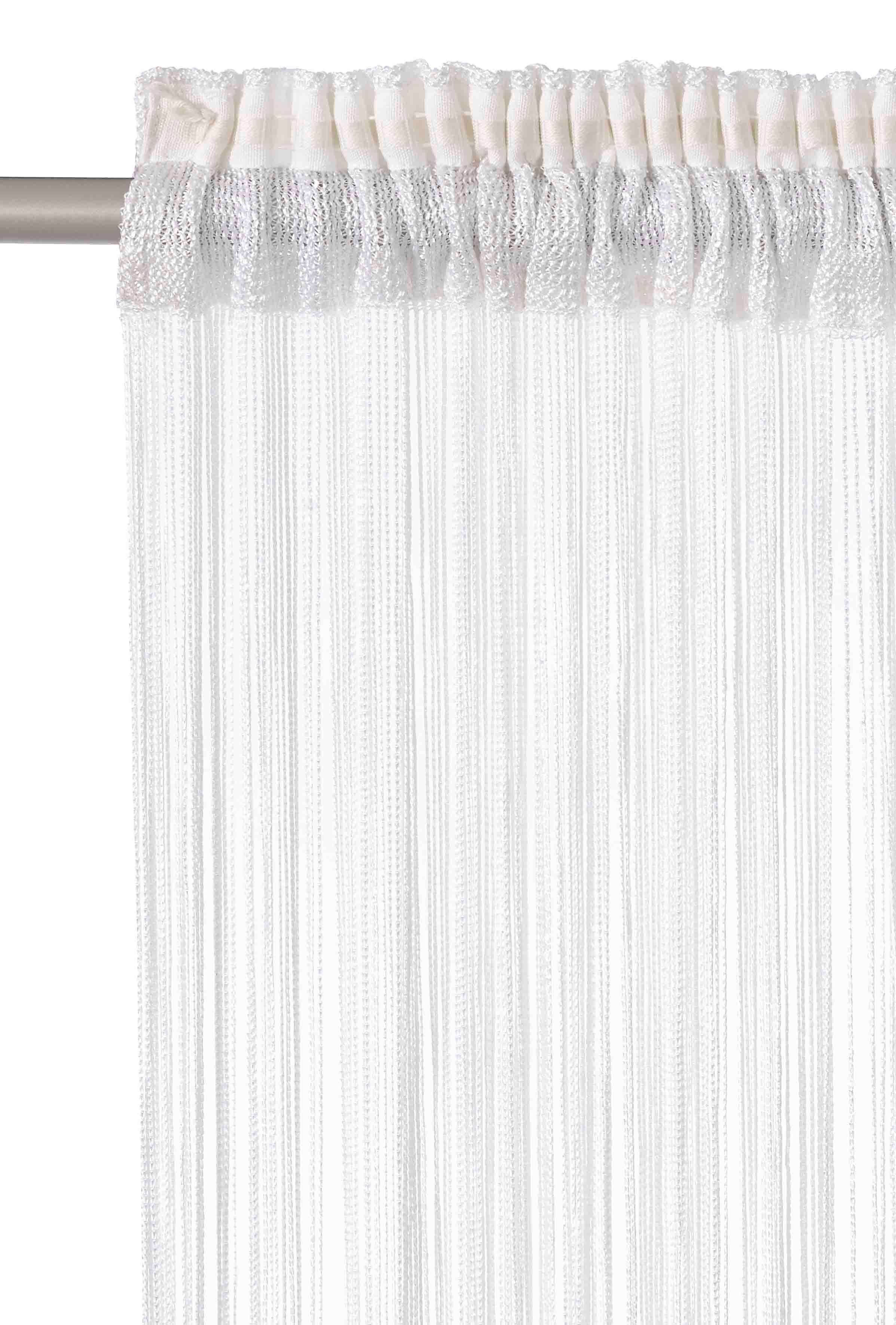 Fadenvorhang Fao-Uni, my home, Stangendurchzug St), weiß pflegeleicht Kräuselband, multifunktional, Polyester, (1 transparent, transparent