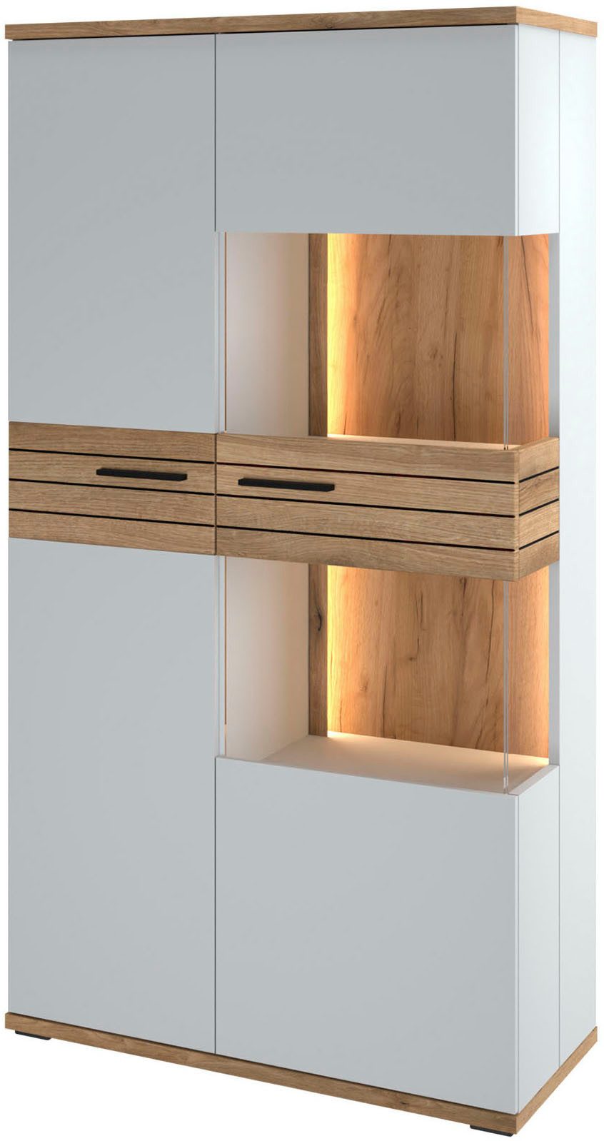 set one by Musterring Vitrine Quincy (1-St) Mit Glas und LED, in Anthrazit/Lichtgrau erhältlich, 80 cm breit