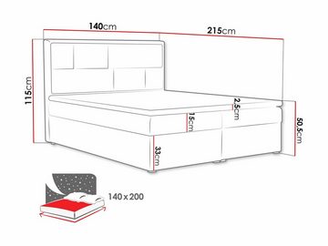 MIRJAN24 Boxspringbett Deco Box (mit zwei Bettkästen für die Bettwäsche), 140/160/180 cm, Polsterkopfteil, Topper, Bonellfederkern
