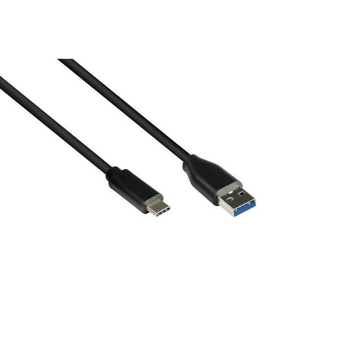 GOOD CONNECTIONS Anschlusskabel USB 3.0 USB 3.0 A Stecker an USB-C™ Stecker CU schwarz 2m USB-Kabel (2 cm)