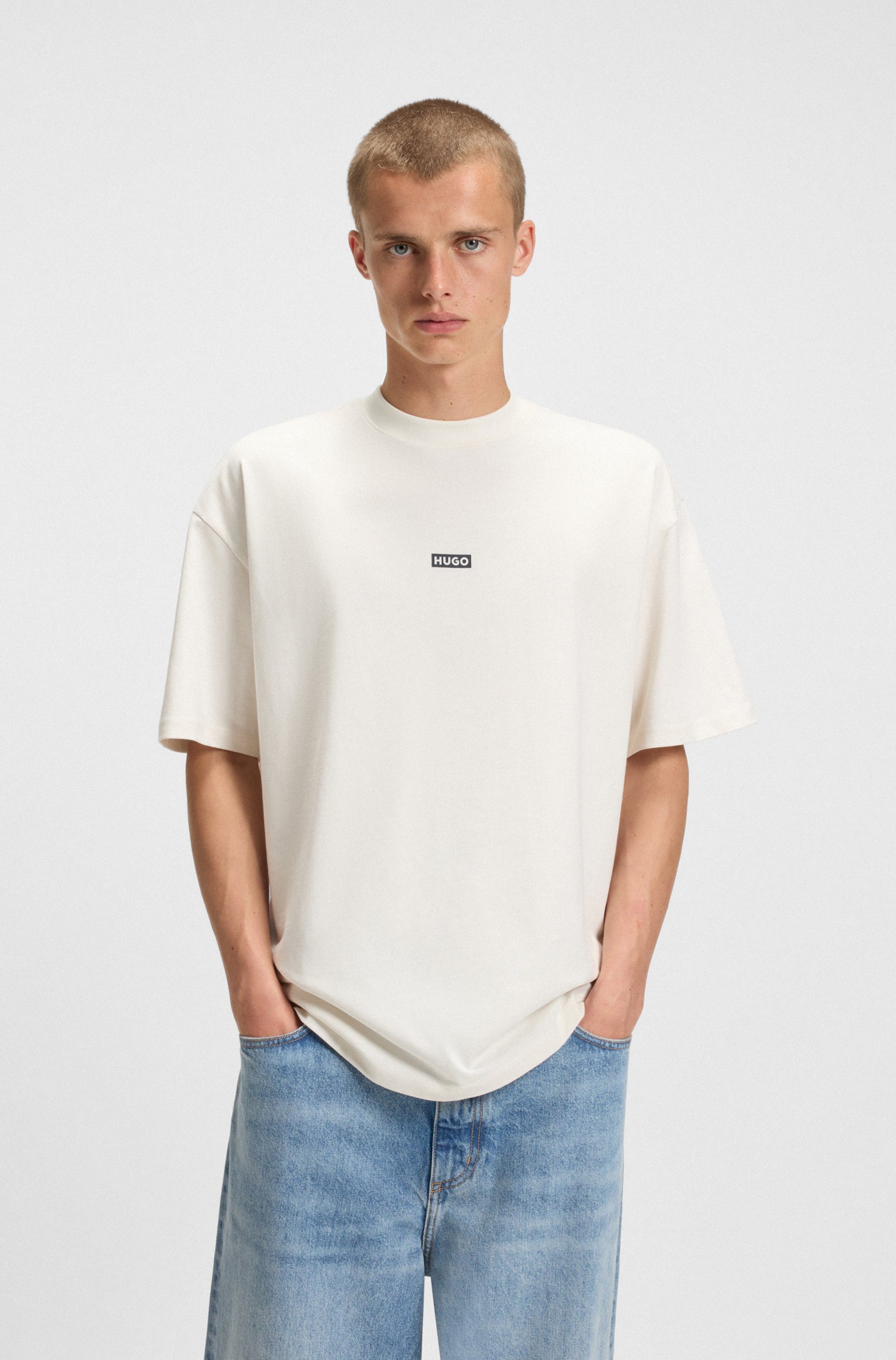 HUGO Blue T-Shirt Nalono mit Logodruck, Oversized Look mit Backprint günstig online kaufen