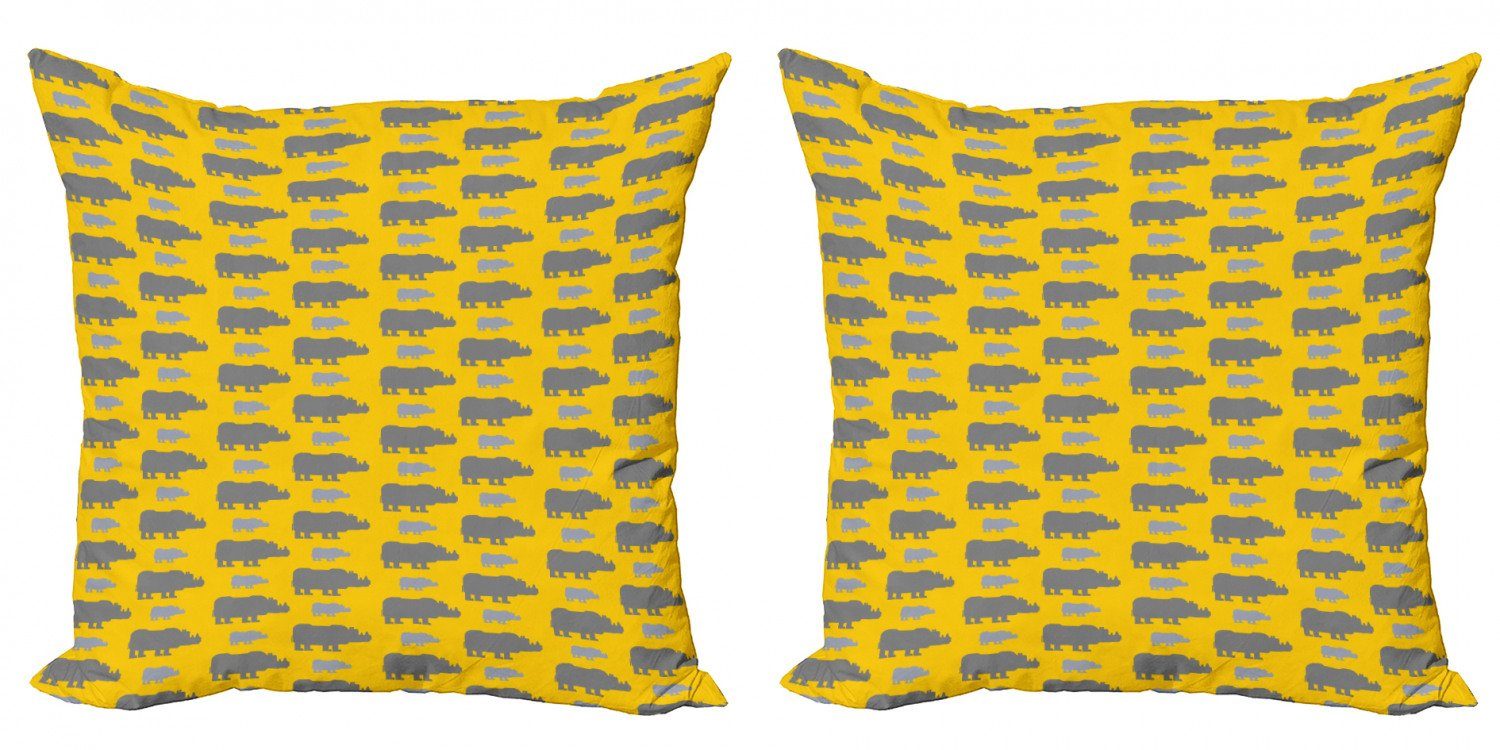 Kissenbezüge Modern Accent Doppelseitiger Digitaldruck, Abakuhaus (2 Stück), Safari Tier-Silhouetten Entwurf