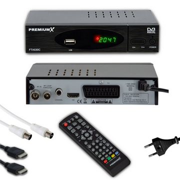 PremiumX »Kabelreceiver DVB-C FTA 530C Digital FullHD TV Auto Installation USB Mediaplayer SCART HDMI inkl. Antennenkabel« Kabel-Receiver