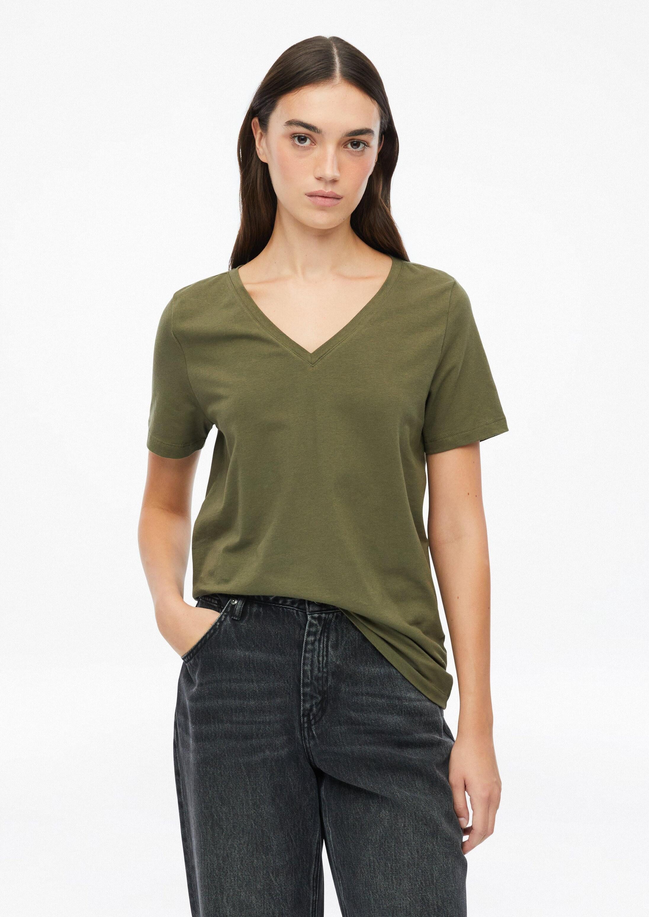 s.Oliver Kurzarmshirt T-Shirt T-Shirt mit V-Ausschnitt