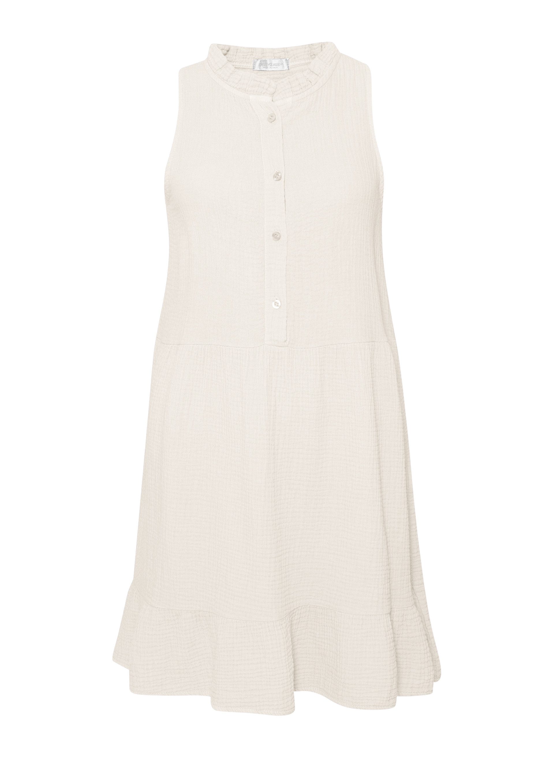 SASSYCLASSY Minikleid Ärmelloses Kleid mit Volants und floralem Print Lufti günstig online kaufen