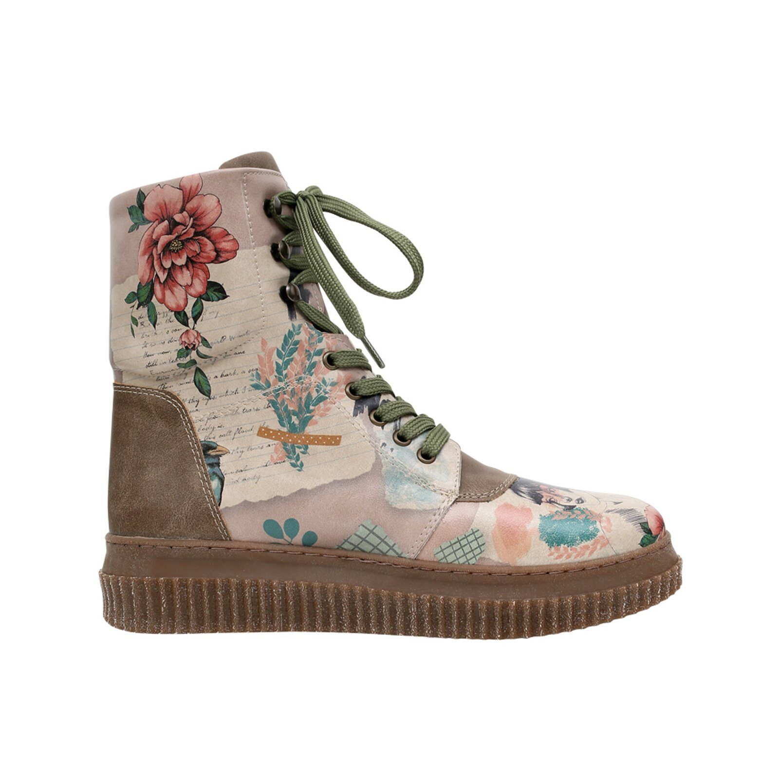 DOGO Future High Top Boots Believe In Your Wings Damen Stiefeletten, Schnürboots Handgefertigt