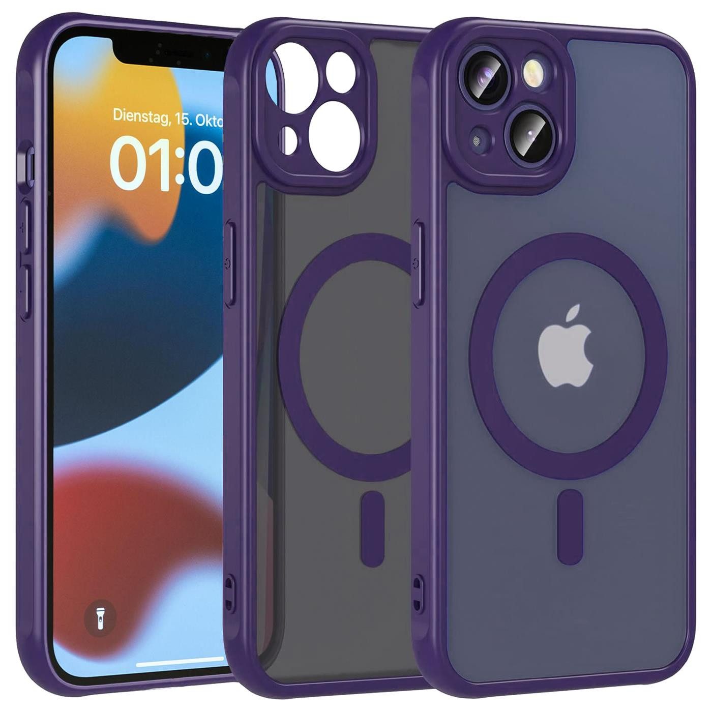 CoolGadget Handyhülle Magnet-Hülle für iPhone 12 Schutzhülle magnetisch 6,1 Zoll, Hülle Matt Stoßfest kompatibel mit Magsafe Zubehör Kameraschutz Case