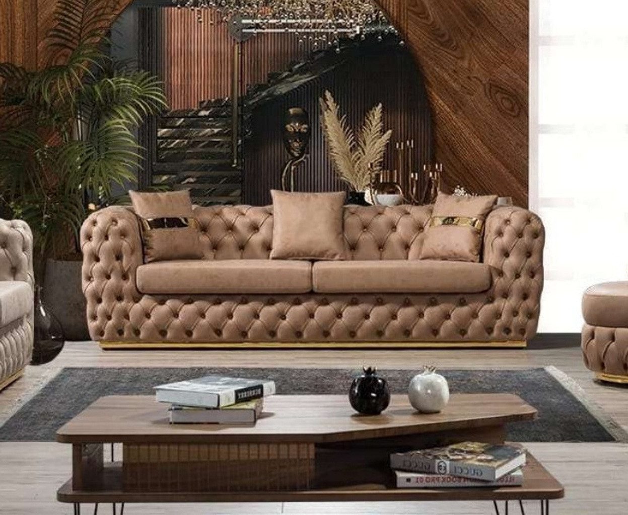 3-Sitzer Dreisitzer Chesterfield Couch Luxuriöses Modernes Design