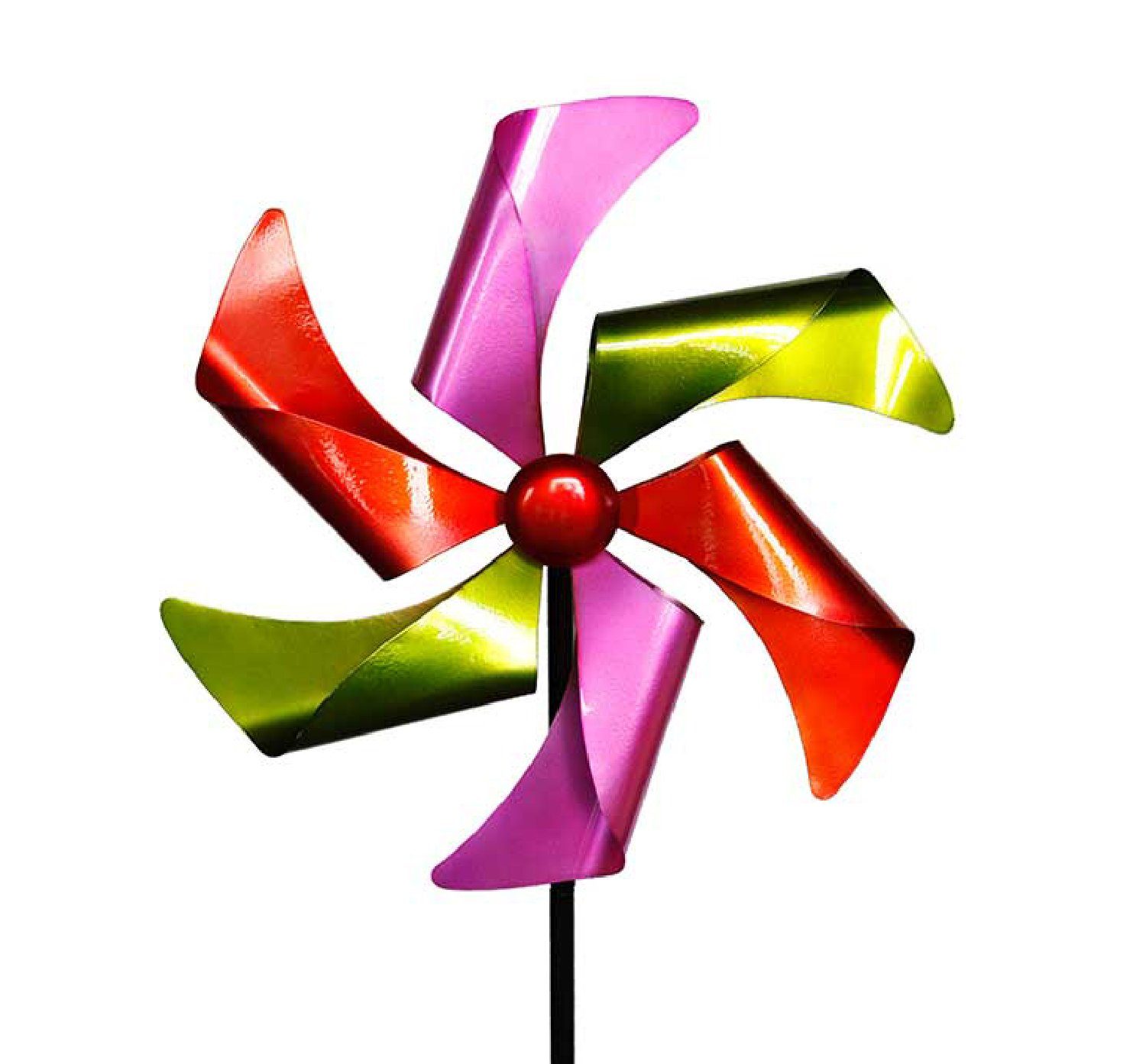 Mojawo Windspiel XL Windrad bunt aus Metall Kupfer Gold Silber
