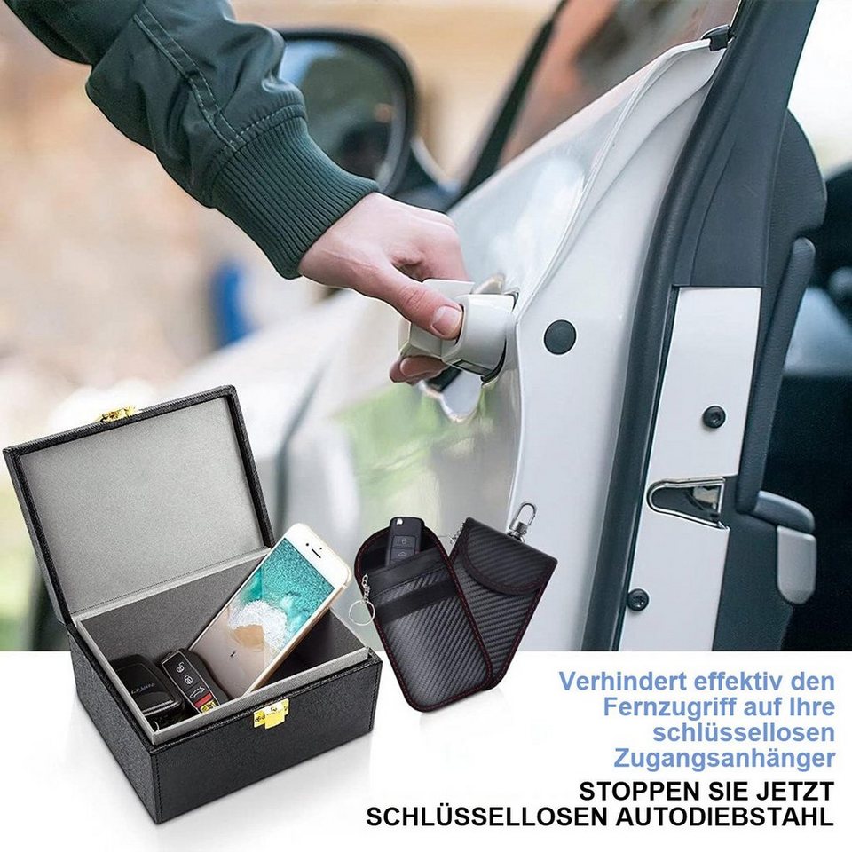 götäzer Organizer Auto Smart Key Security Protector, Faraday Box mit Faraday  Pouch 2 Pcs (2 St), Autoschlüssel RFID Anti-Diebstahl Signal Abschirmung  Käfig
