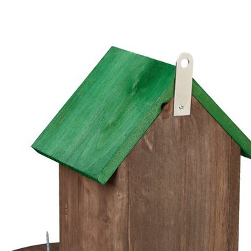 relaxdays Futterspender Braunes Eichhörnchen Futterhaus aus Holz