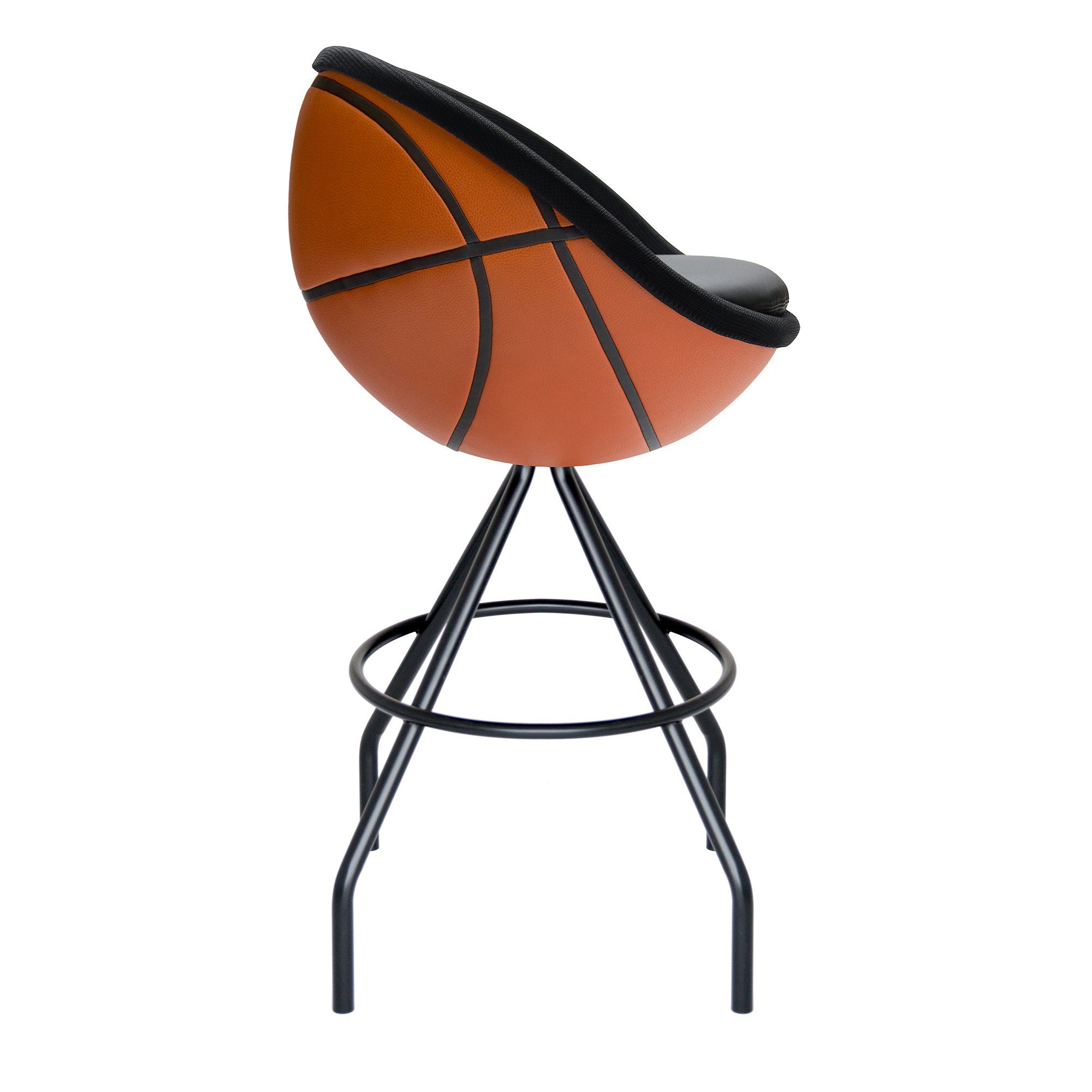 lillus Barhocker ALLNET Basketball Bar- und Tresenhocker, MADE IN GERMANY, LIEBEVOLLE HANDARBEIT, INDIVIDUALISIERBAR Echtleder-schwarz