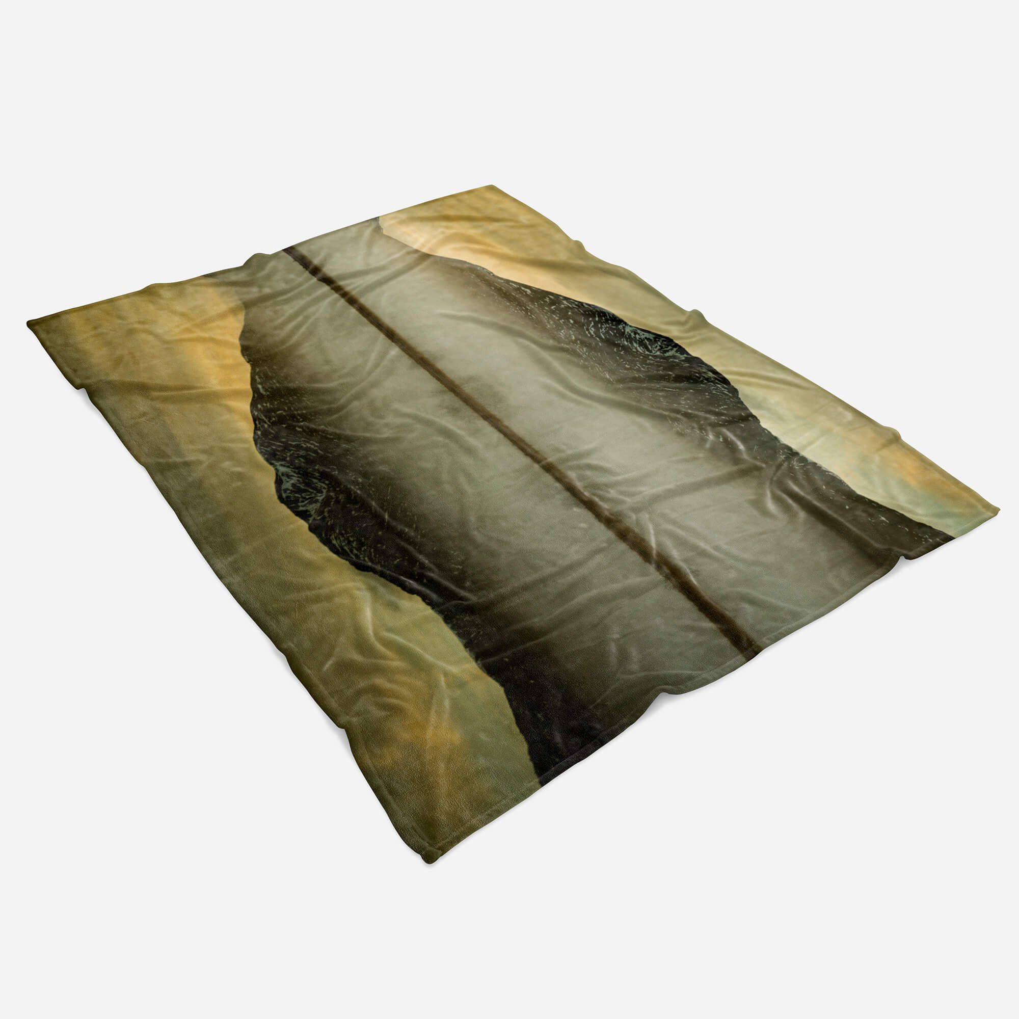 Handtücher Strandhandtuch Reflexion, Berg Fotomotiv Baumwolle-Polyester-Mix Art Saunatuch Handtuch mit Sinus Bergsee (1-St), Kuscheldecke Handtuch