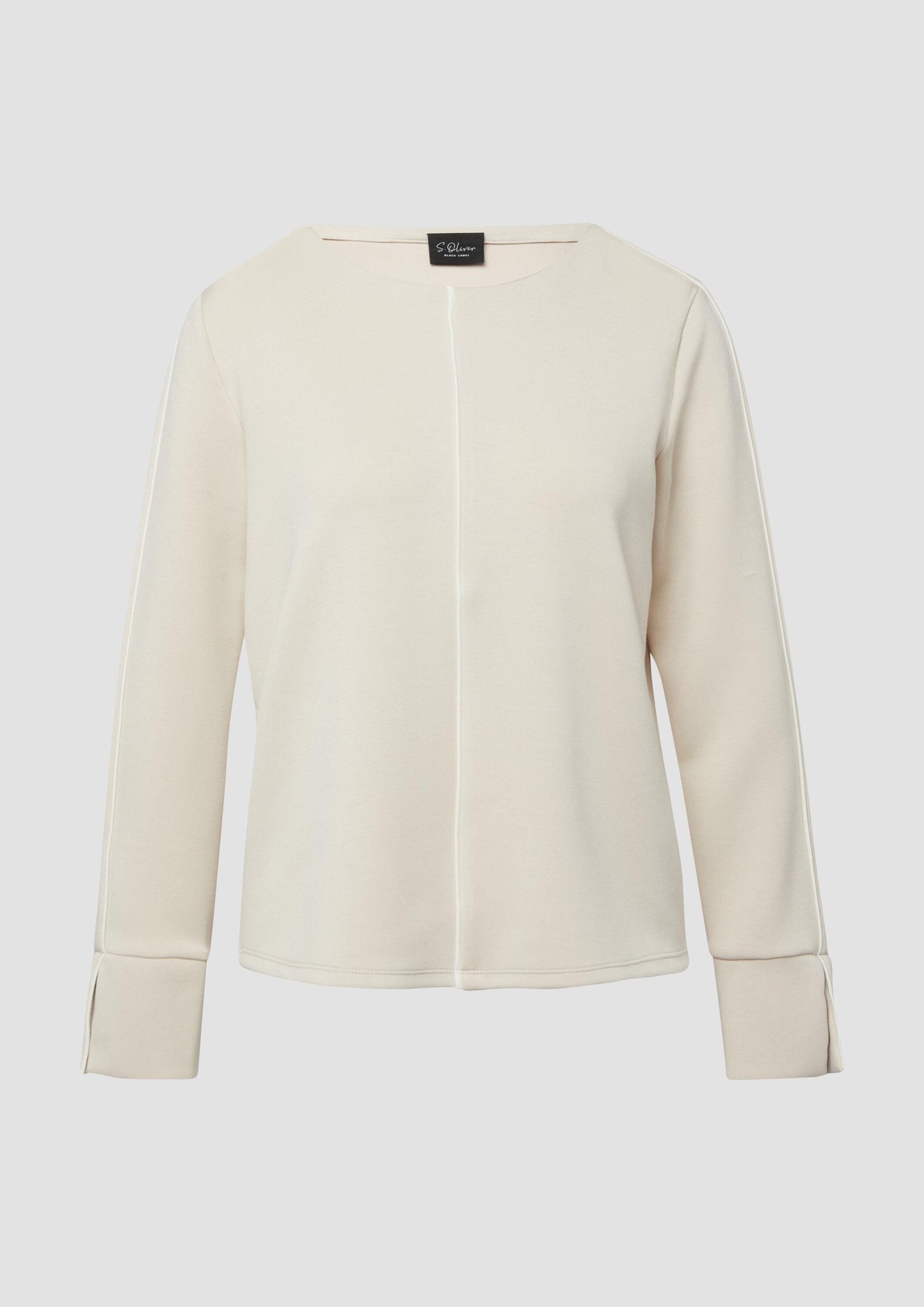 s.Oliver Sweatshirt Sweatshirt Scuba-Sweatshirt mit Kontraststreifen