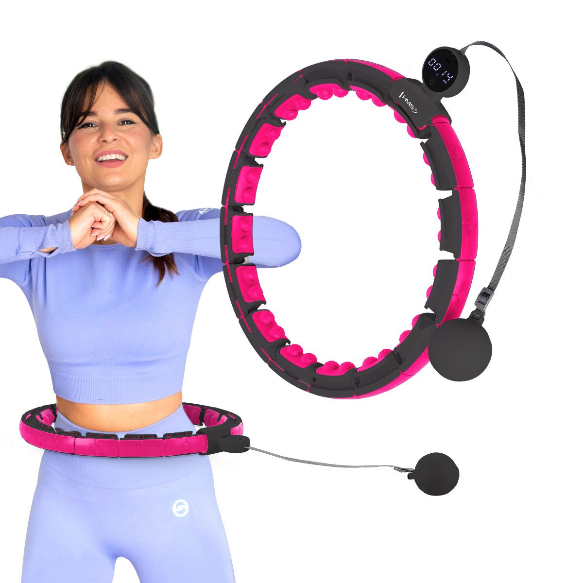 Hula-Hoop-Reifen Hula Hoop mit Gewicht und Zähler Fitnessgerät Sportgerät Fitnessring