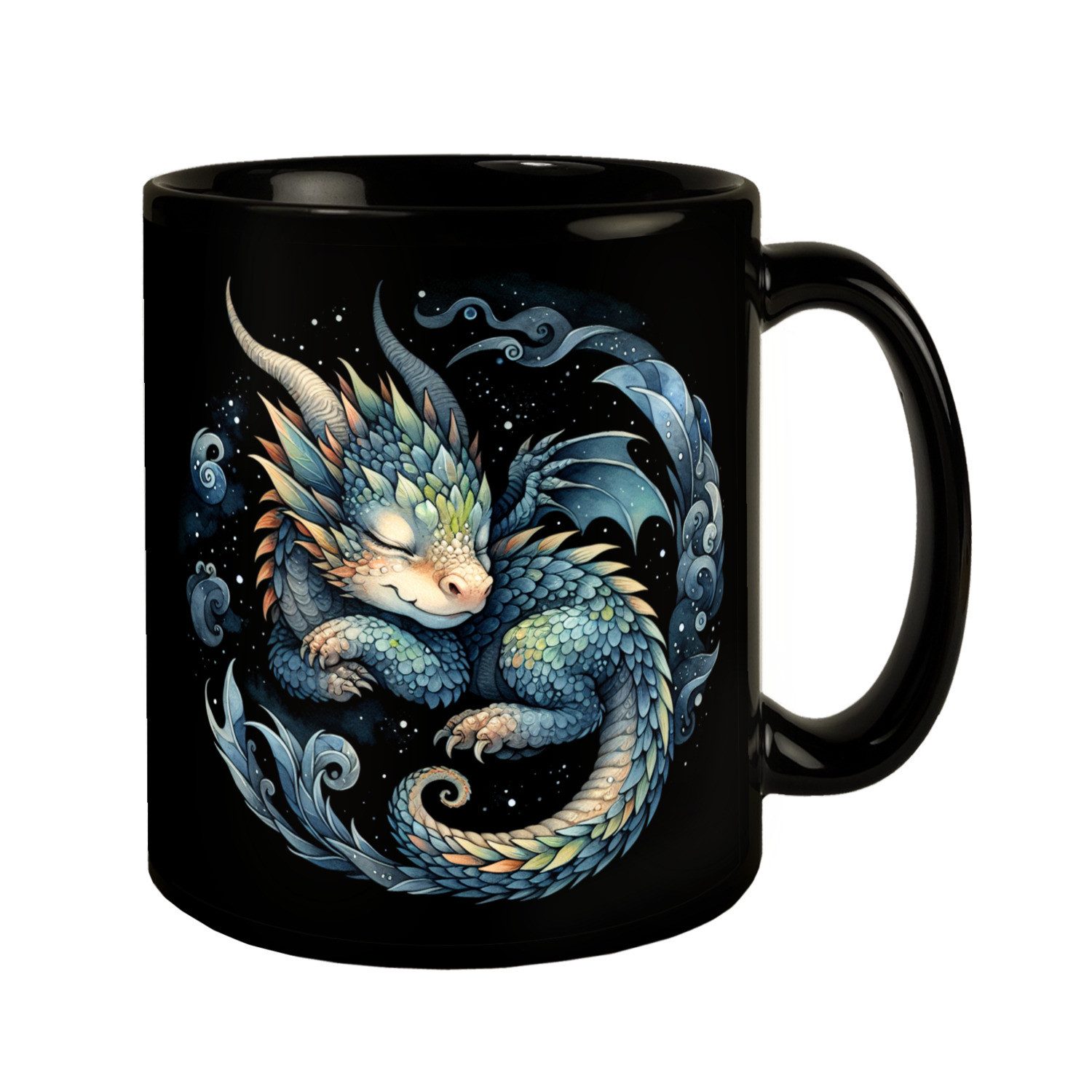 Tasse Babydrache Tasse in Schwarz