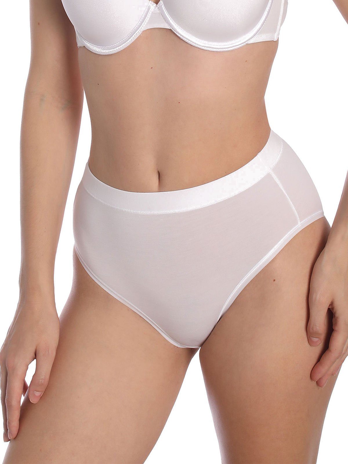 (Spar-Set, Midi Sassa Slip 6er 3xwhite 6-St) SKIN Sparpack LOVELY Zwickel Hüftslip