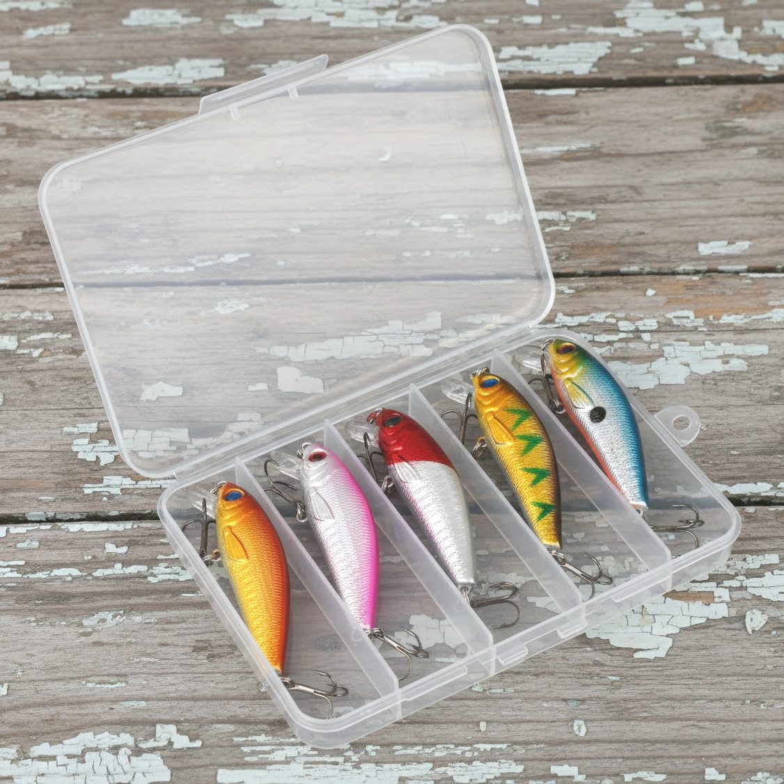 BernhStein Kunstköder Wobbler Set für Zander / Raubfisch 5 tlg. inkl Box, 7,5 cm, 9 g