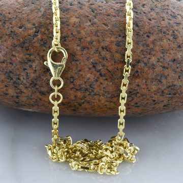 HOPLO Goldkette Ankerkette diamantiert Länge 50cm - Breite 2,0mm - 333-8 Karat Gold, Made in Germany