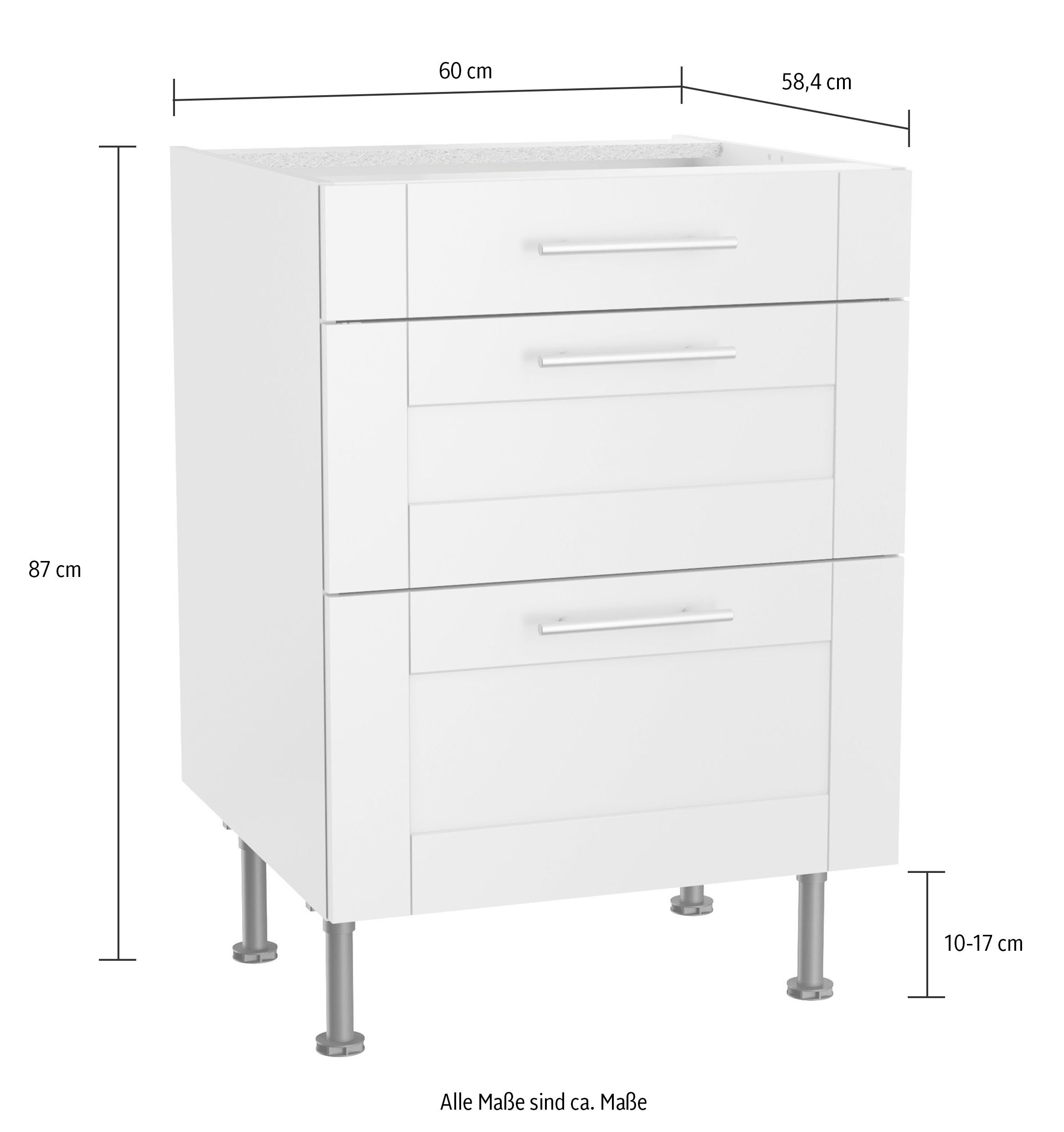 60 cm hellgrau hellgrau Breite Unterschrank Ahus | matt/hellgrau OPTIFIT