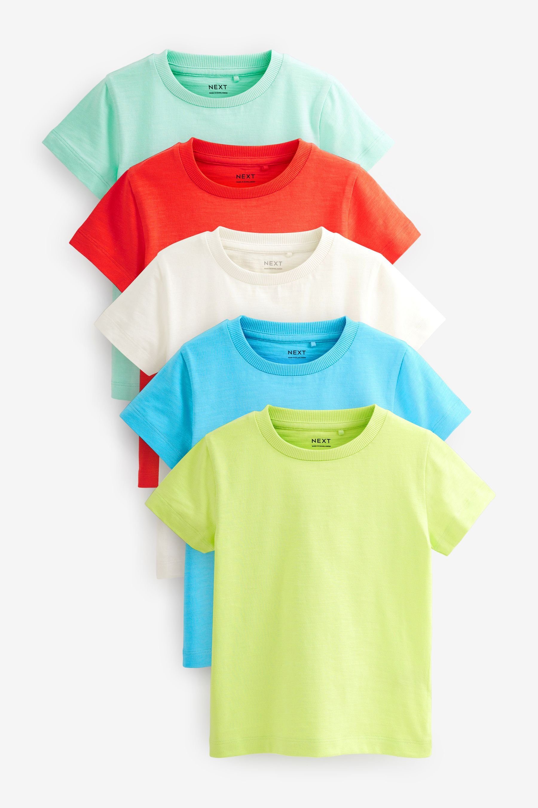 (5-tlg) Multi 5er-Pack T-Shirt T-Shirts Kurzärmelige im schlichte Next