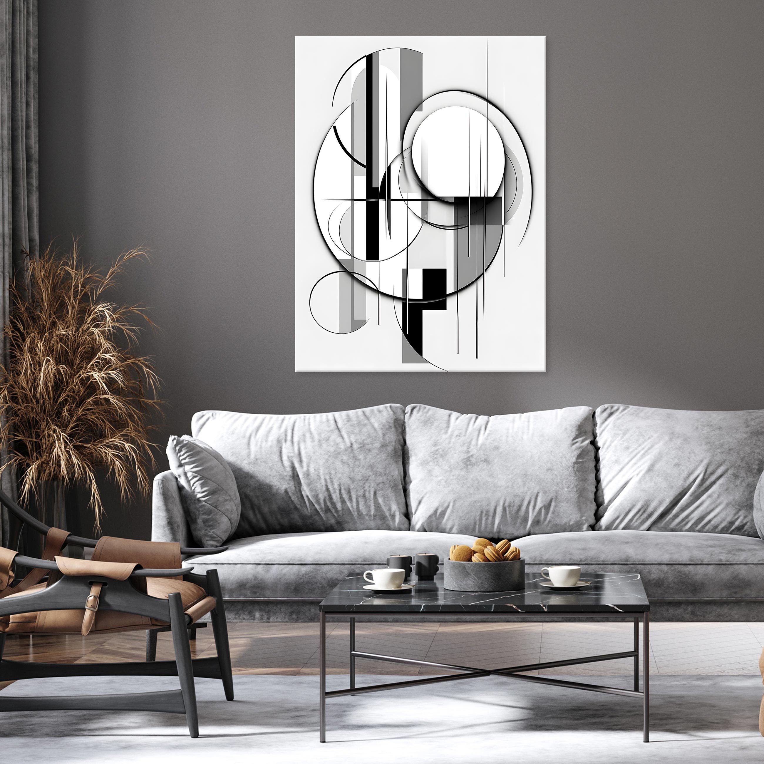 Wallarena Leinwandbild Abstrakt Schwarz Weiß Wandbilder XXL Wand Deko Bilde günstig online kaufen