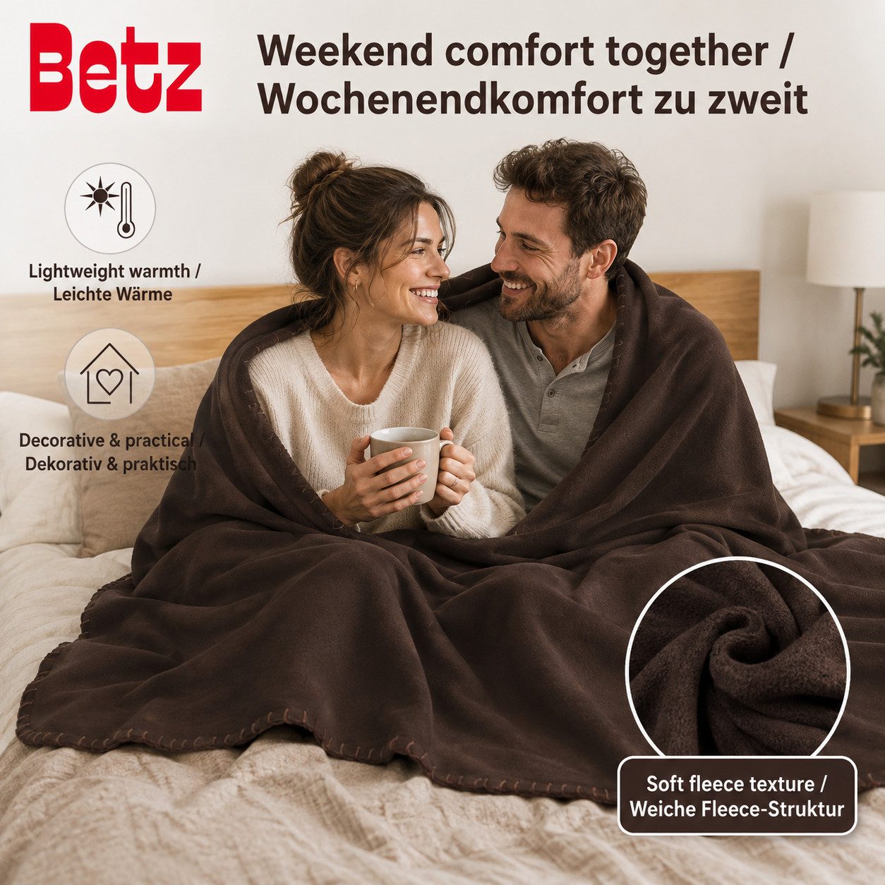 Wohndecke Betz Fleecedecke 130x170 cm 180g/m² – Weiche Wohndecke & Kuscheldecke, Betz, Leicht, wärmend & pflegeleicht – Bild 3 von 5