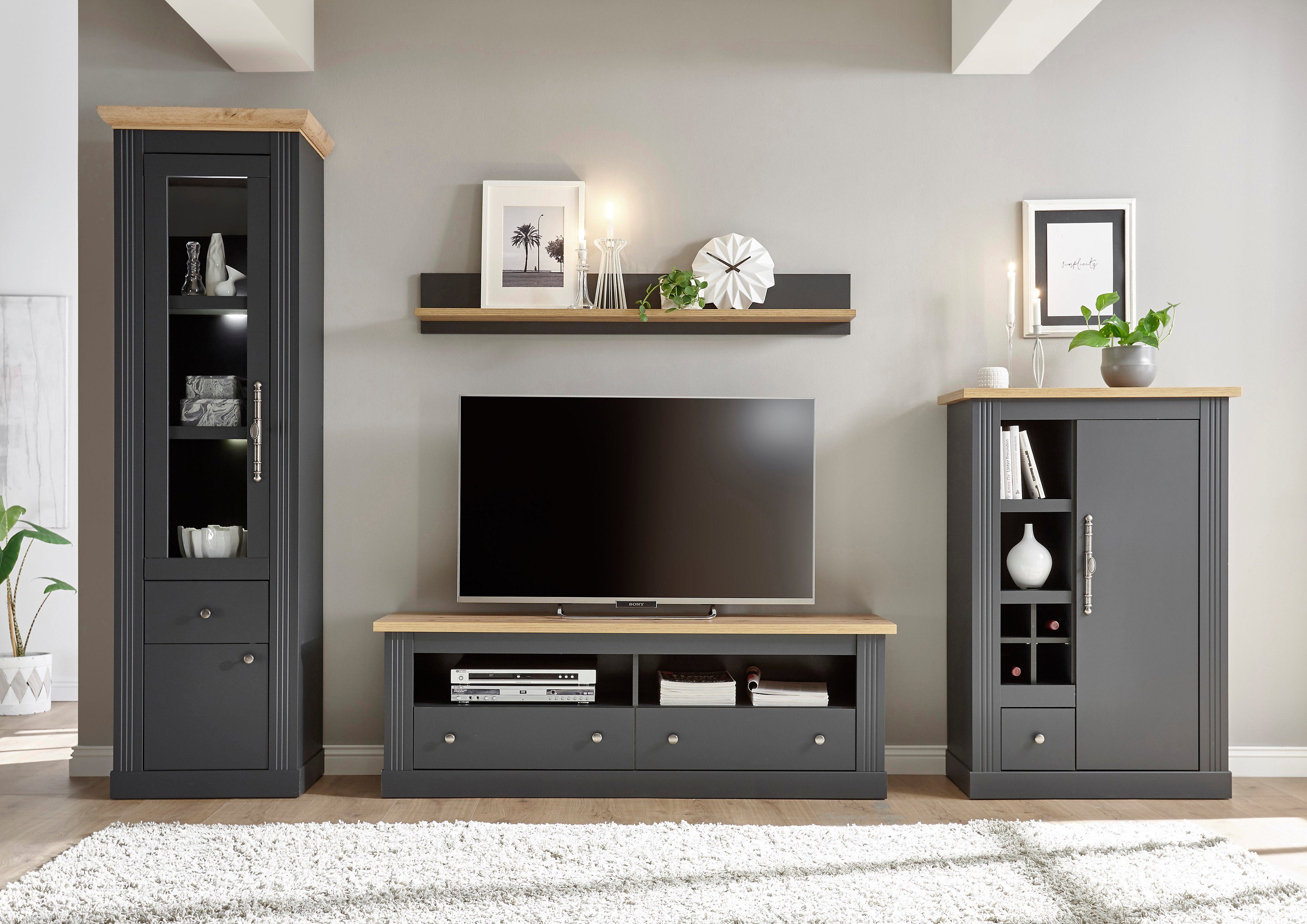 OTTO home Wohnwand Westminster TOPSELLER!, (Set, 4-St., Vitrine, Lowboard, günstig online kaufen