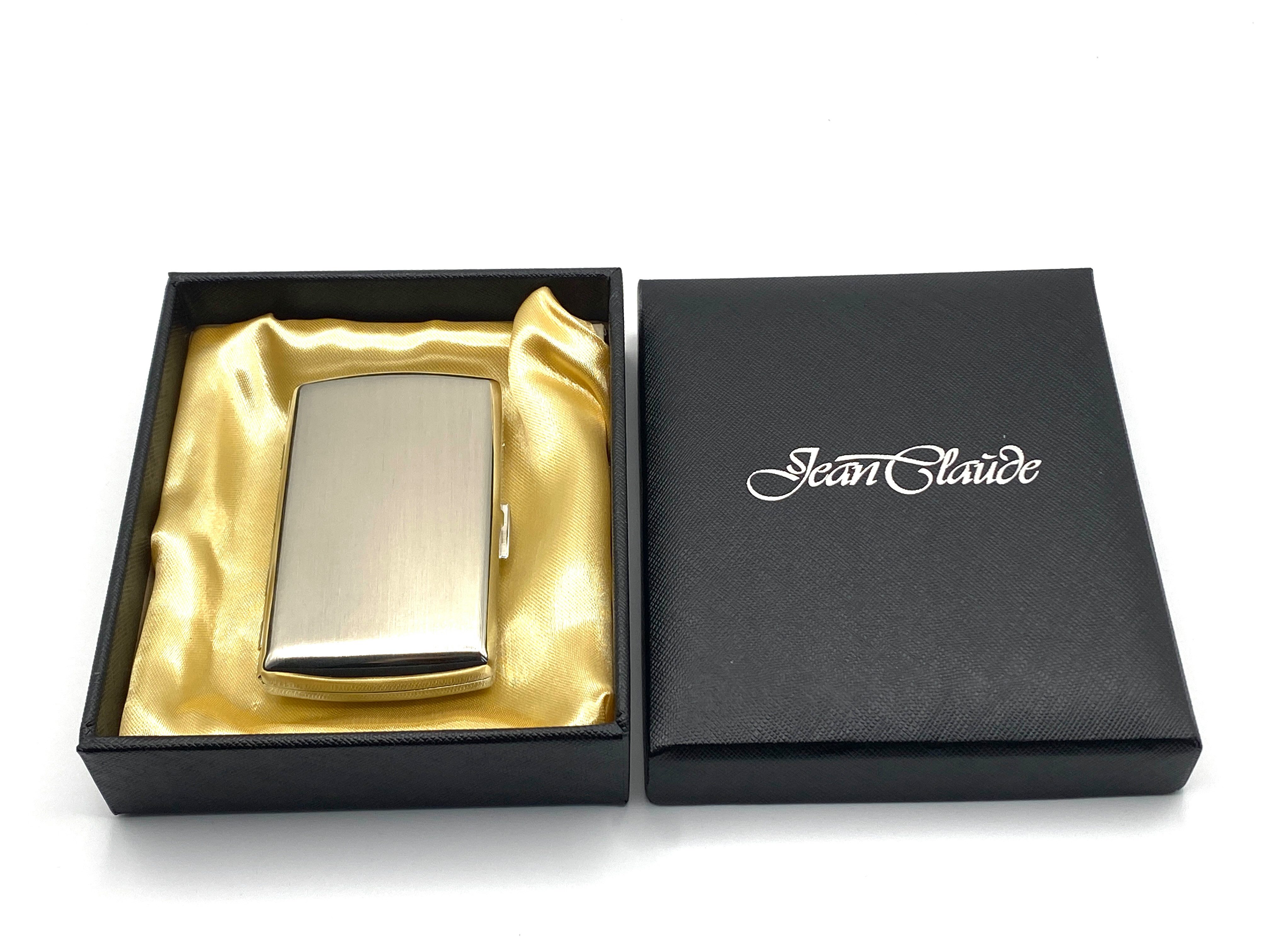 Jean Claude Bogenetui Zigarettenetui Edelstahl Chrome gebürstet 12 Kingsize mit Bügel