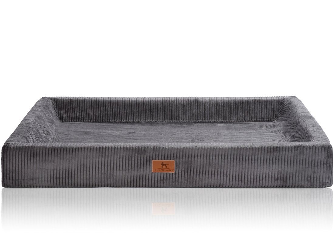 Knuffelwuff Hundebett Santiago Orthopädisch Cord XL 105 x 80cm Grau günstig online kaufen