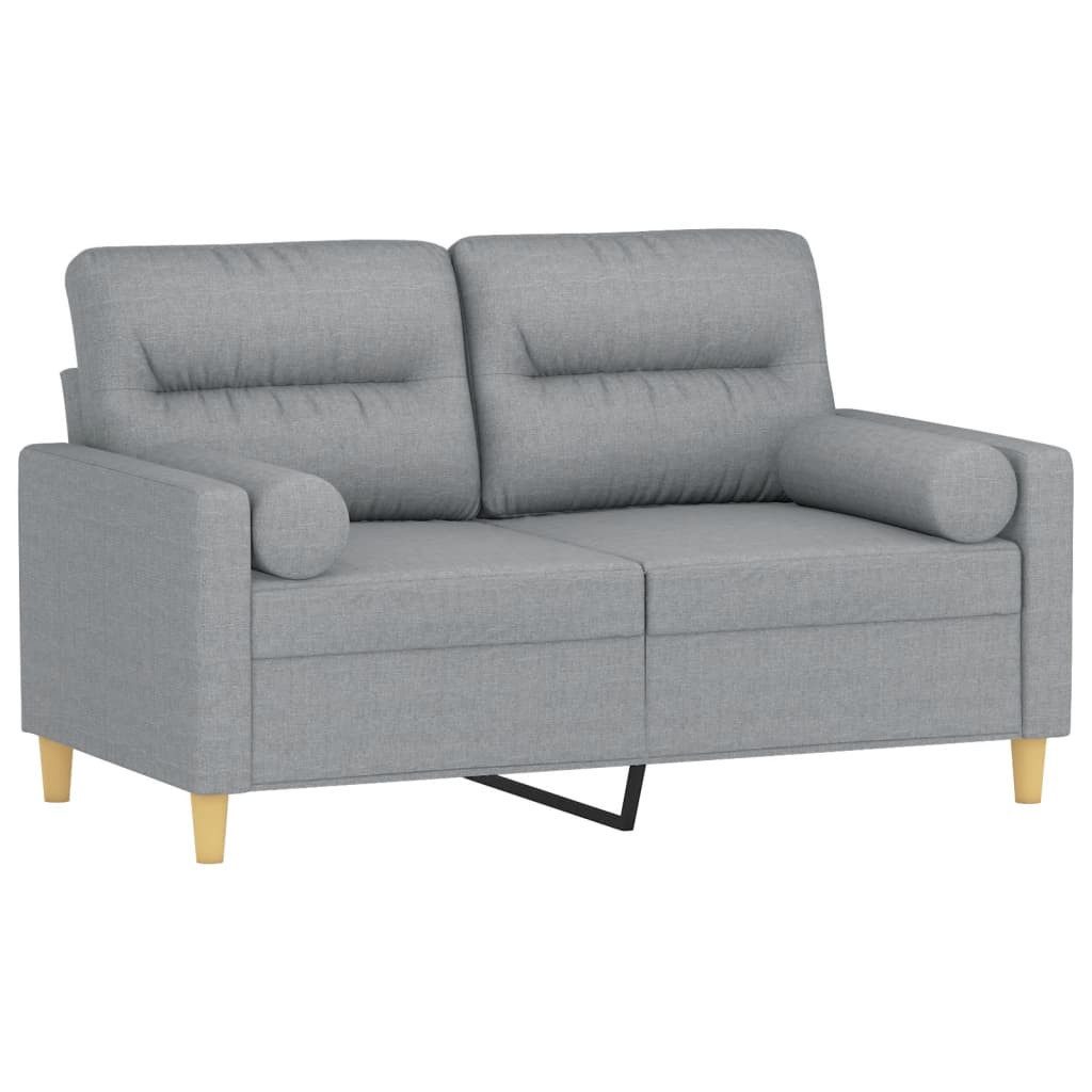 vidaXL Sofa 2-Sitzer-Sofa mit Zierkissen Hellgrau günstig online kaufen