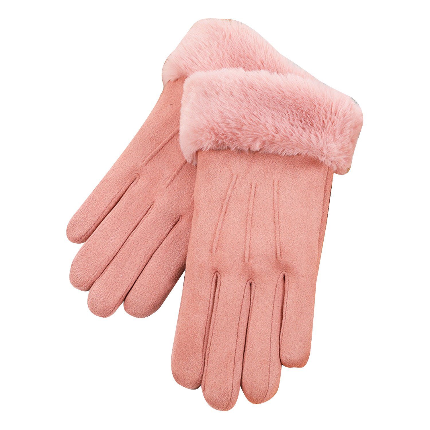 Schreibwarengeschäft MAGICSHE Fleecehandschuhe Damen Handschuhe Touchscreen Warme Winter Rosa