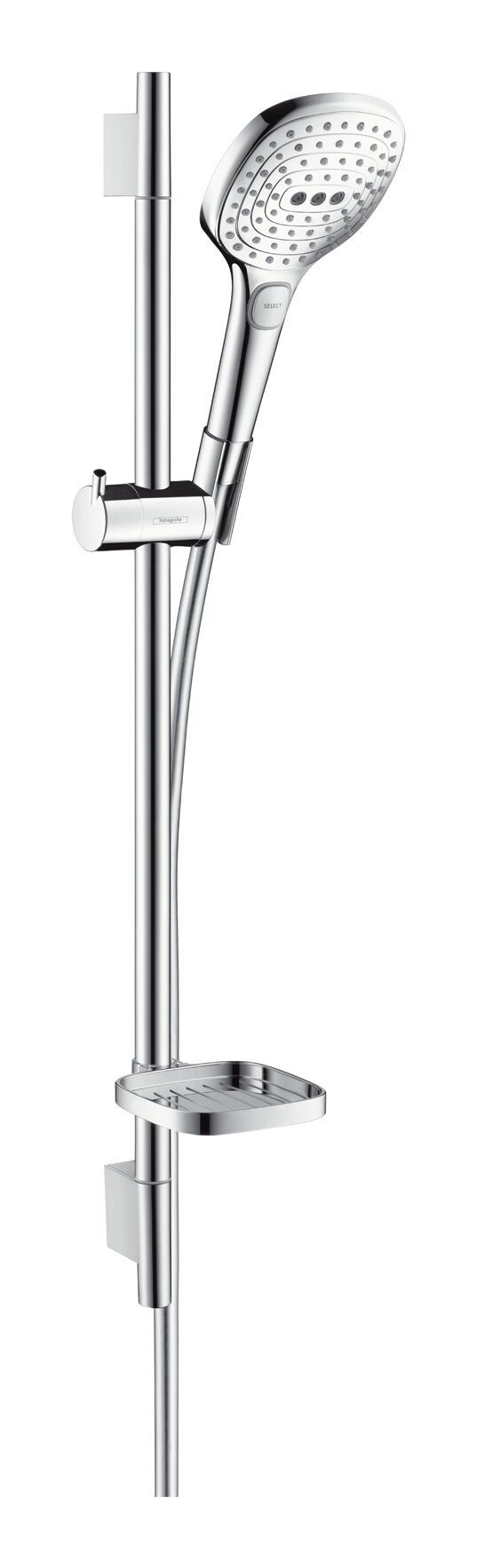hansgrohe Stangenbrause-Set Raindance Select E 120, Höhe 71.8 cm, 3 Strahlart(en), 3jet EcoSmart mit Brausestange 650 mm und Seifenschale - Chrom