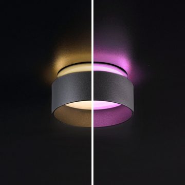 SSC-LUXon Aufbauleuchte Sudara Design LED Einbauspot schwarz indirektes Licht mit LED RGB, Warmweiß bis Tageslicht