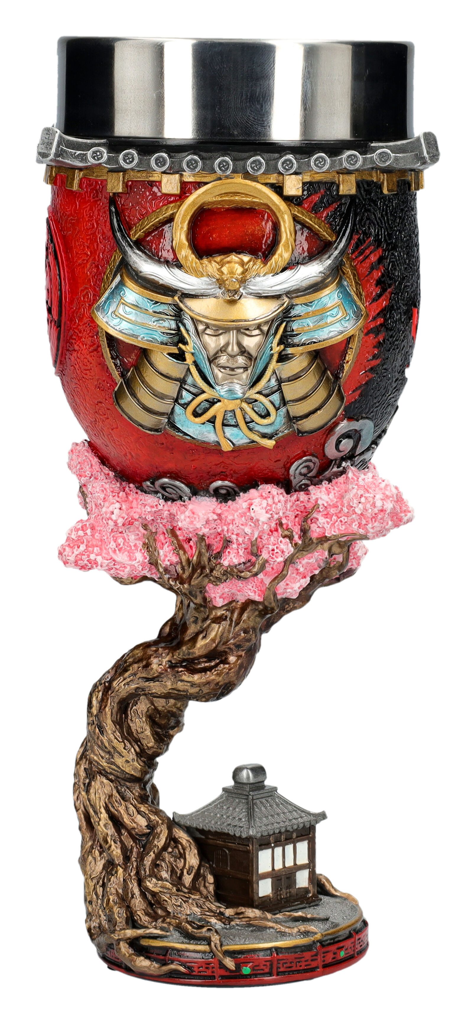 Figuren Shop GmbH Becher Kelch - Assassins Creed Shadows - Weinkelch Merchandise Dekoration, Kunststein (Polyresin), Edelstahl