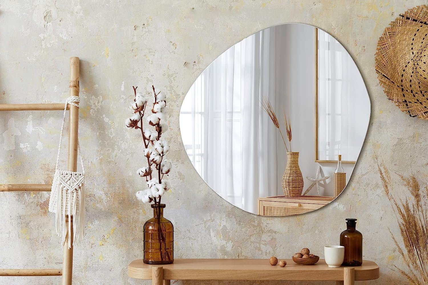 Wand Kosmetikspiegel Glas Tulup Modern Rund Wanddeko Dekospiegel Spiegel