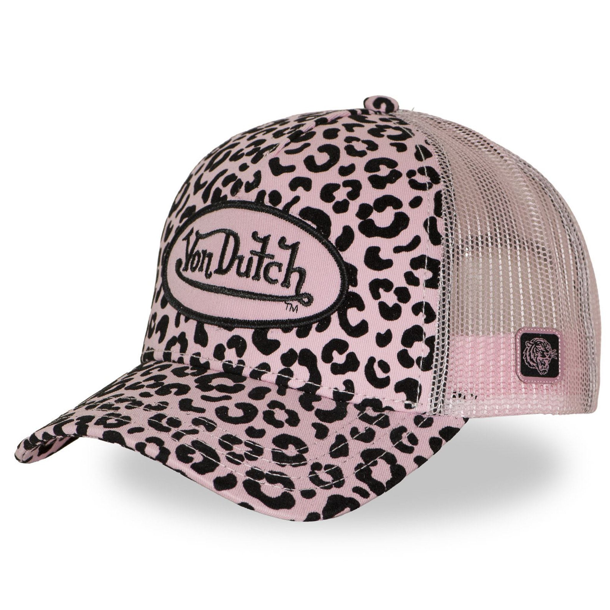 Von Dutch Trucker Cap Von Dutch Originals Trucker Cap LEOPARD VELVET PRINT VD PATCH (Basecap, Basecap, Meshcap, Trucker Kappe) Leopard-Muster aus Samt