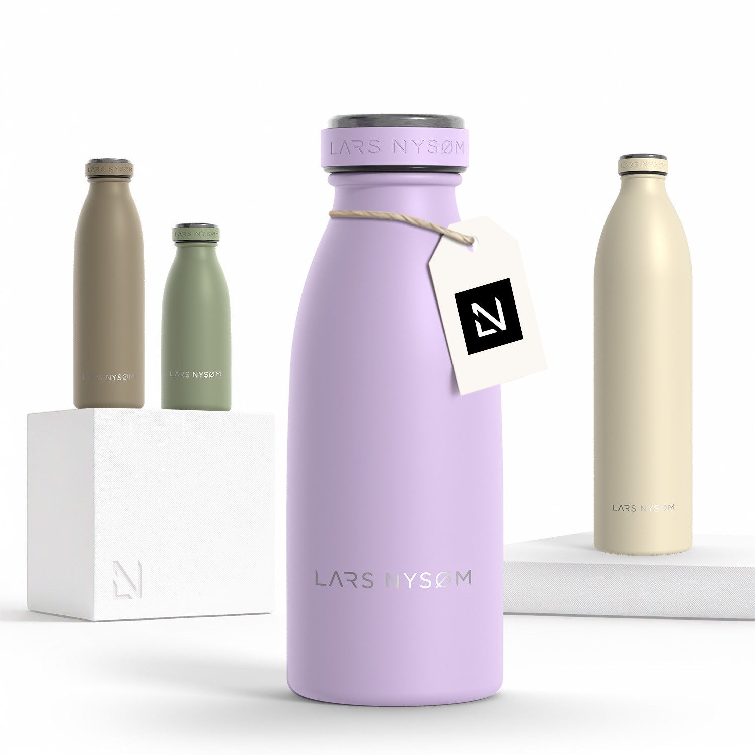 LARS NYSØM Thermoflasche Ren, Isolierflasche mit Vakuum Isolierung: 12h heiß / 24h kühl