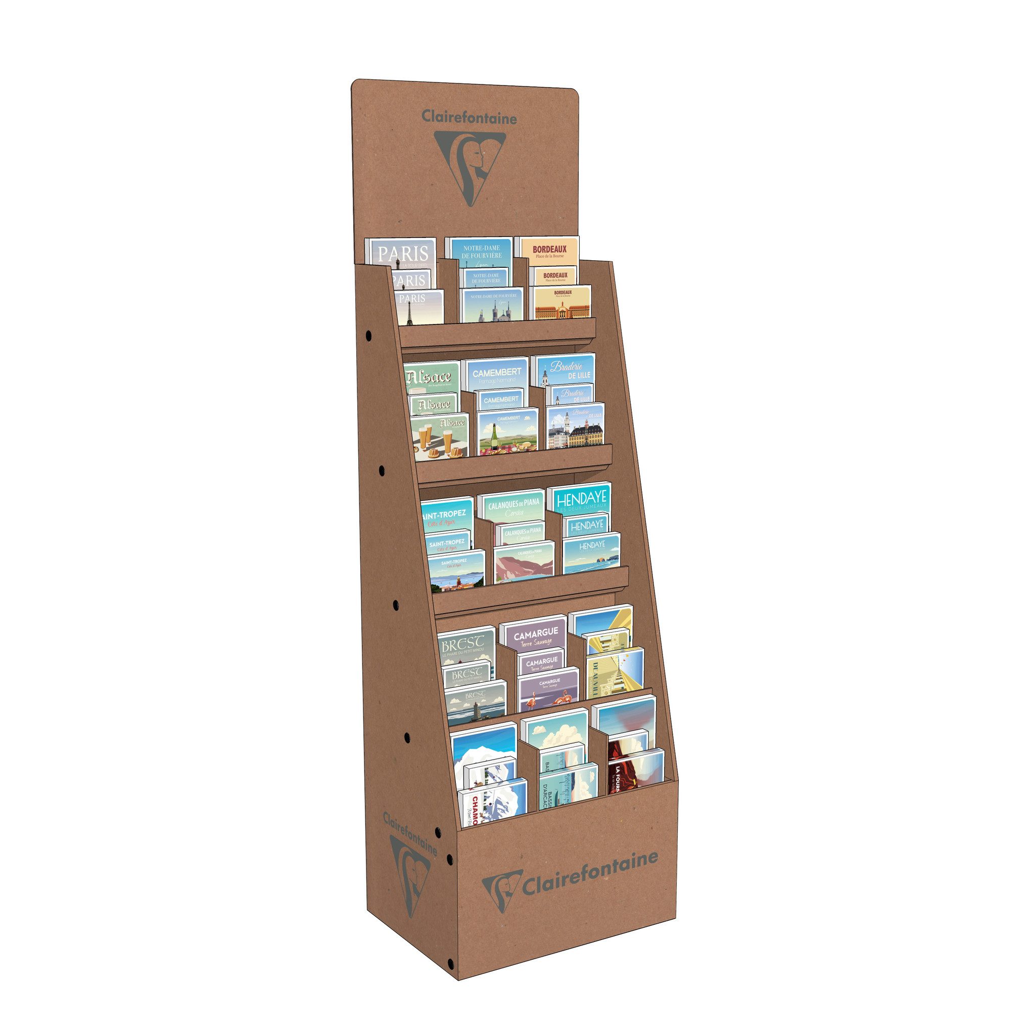 CLAIREFONTAINE Notizbuch Displayständer Hefte und Notizbücher, 52,4x38x170cm Braun 84980C, Display